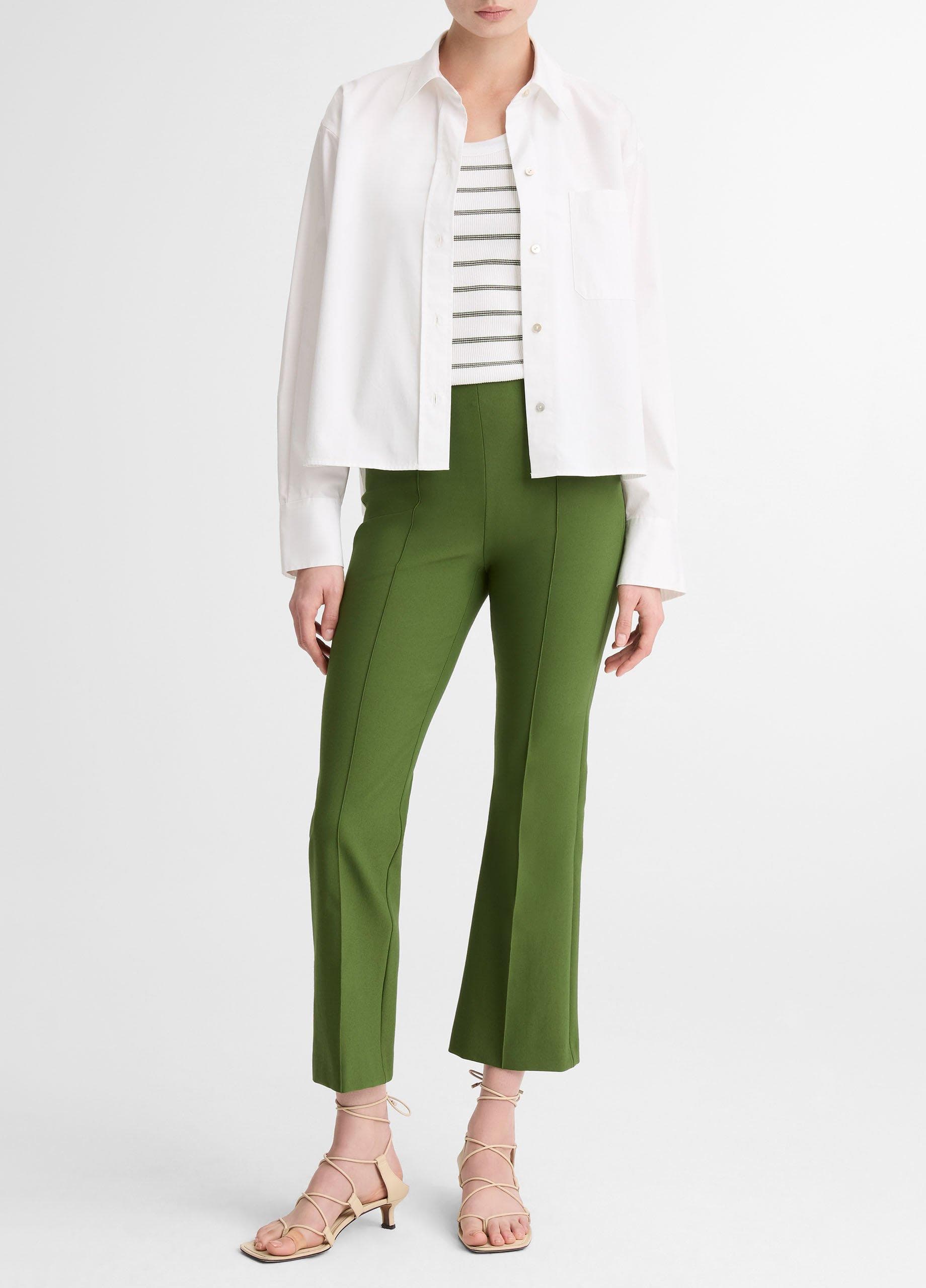 Niki Mid-Rise Pintuck Crop Flare Pant