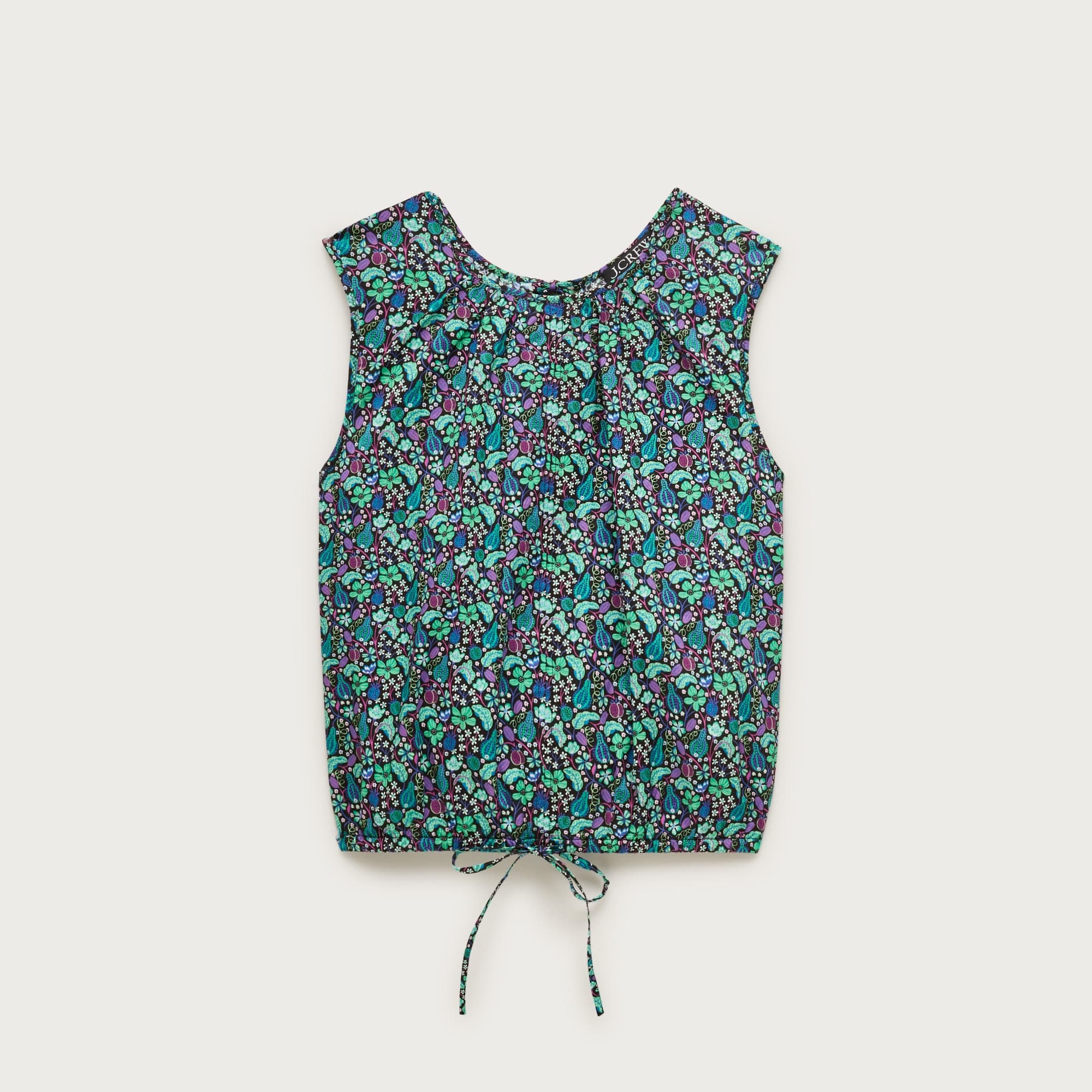 Drawstring-waist tank top in Liberty® floral fabric