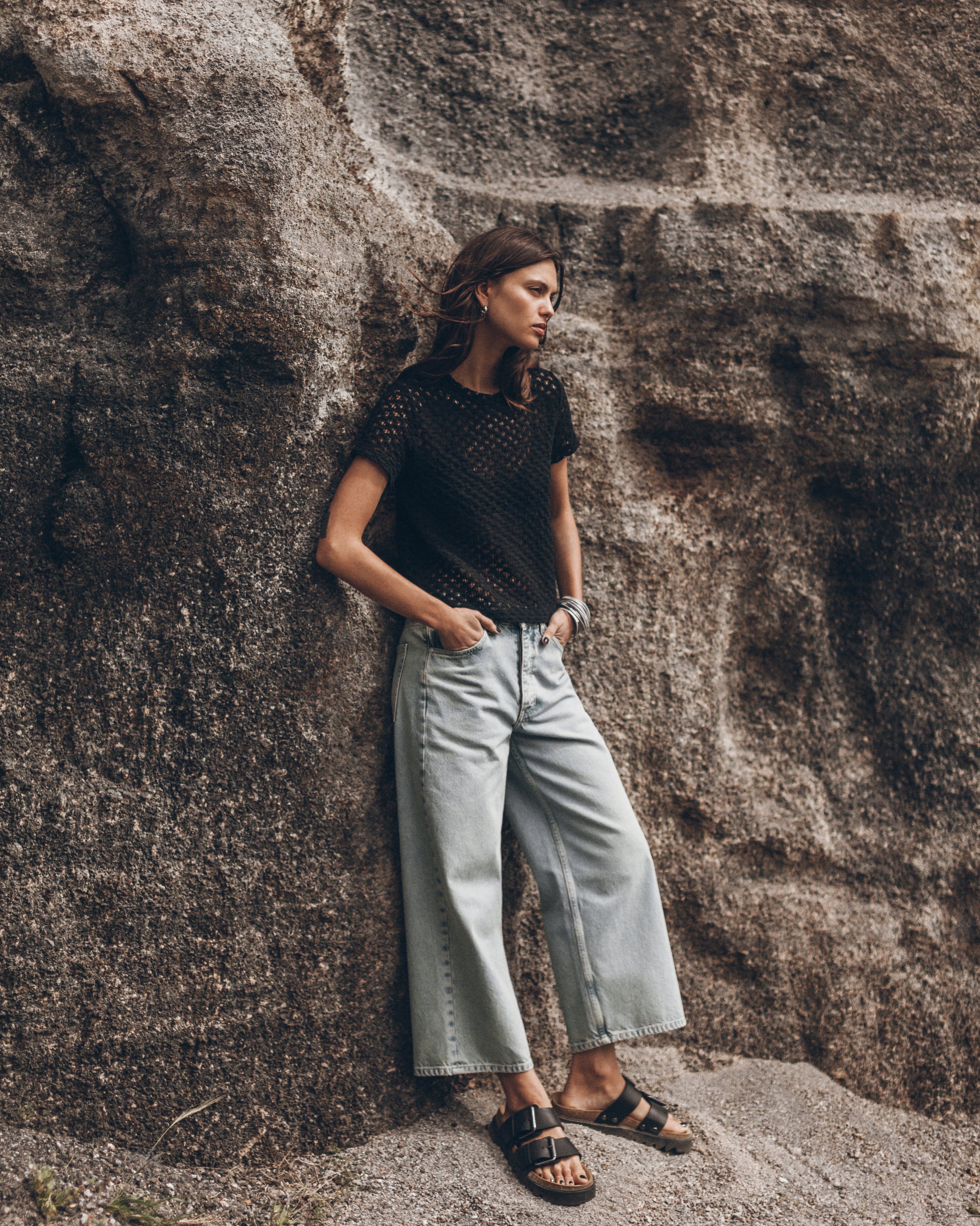 The Blue Cropped Baggy Jeans