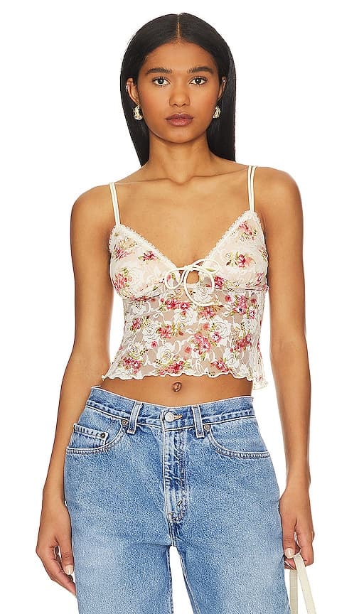 MORE TO COME Fia Lace Cami Top in Cream. - size L (also in XL)