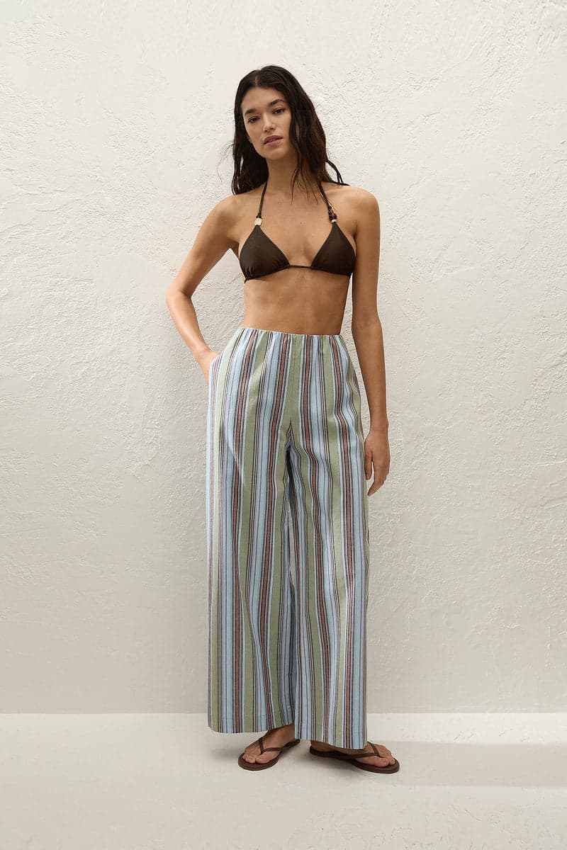 Lane Pant Agua Stripe Blue