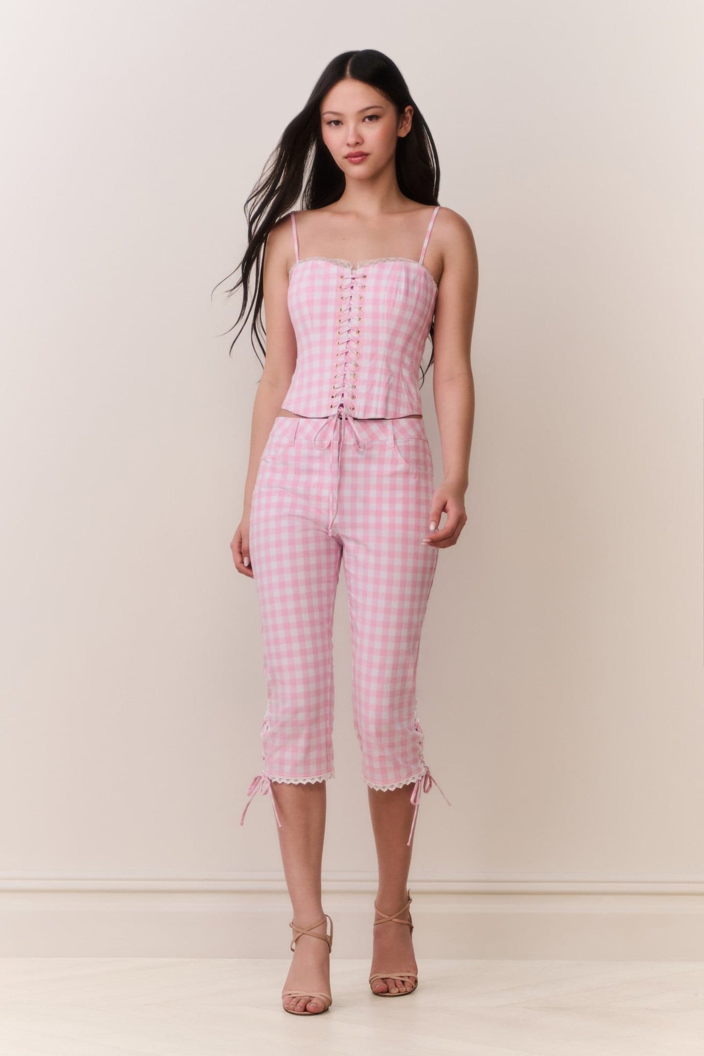 Elarose Gingham Capri Pant