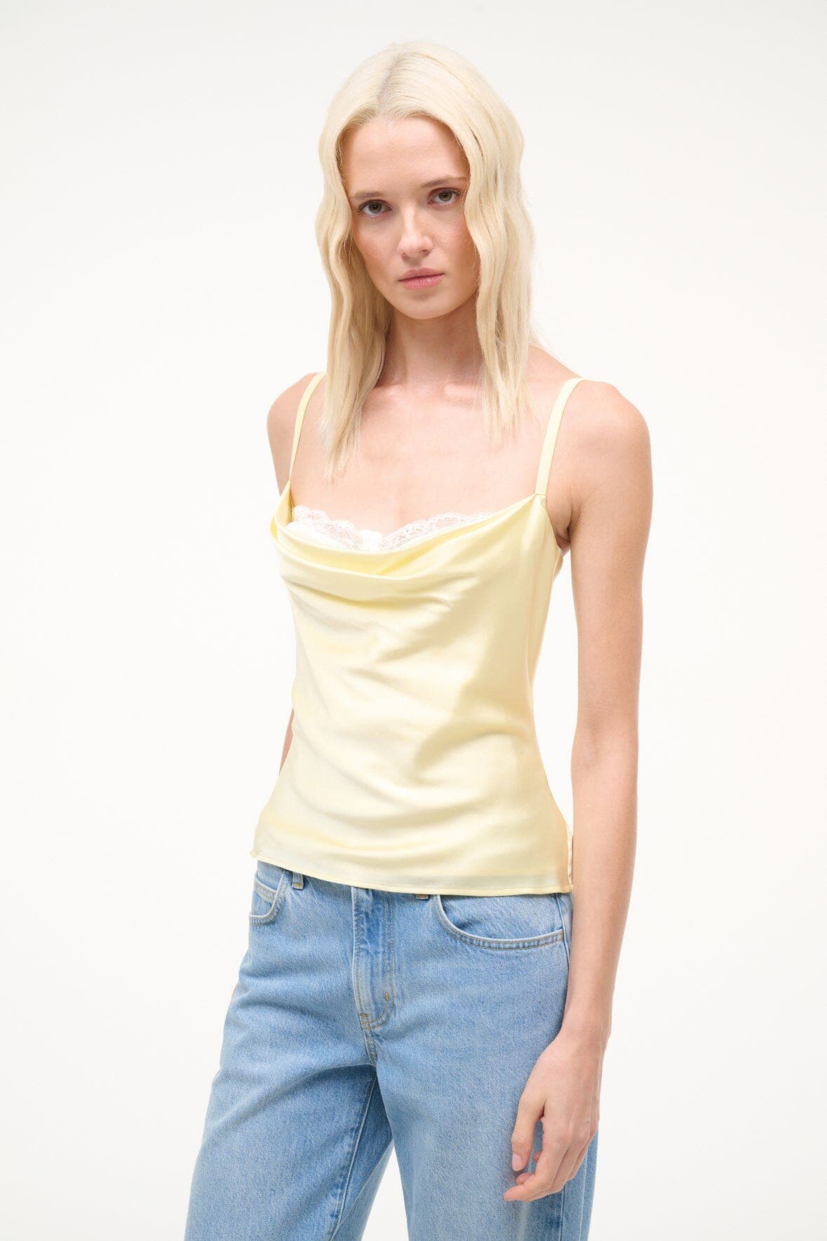 EVANGELINE SILK TOP | KEY LIME