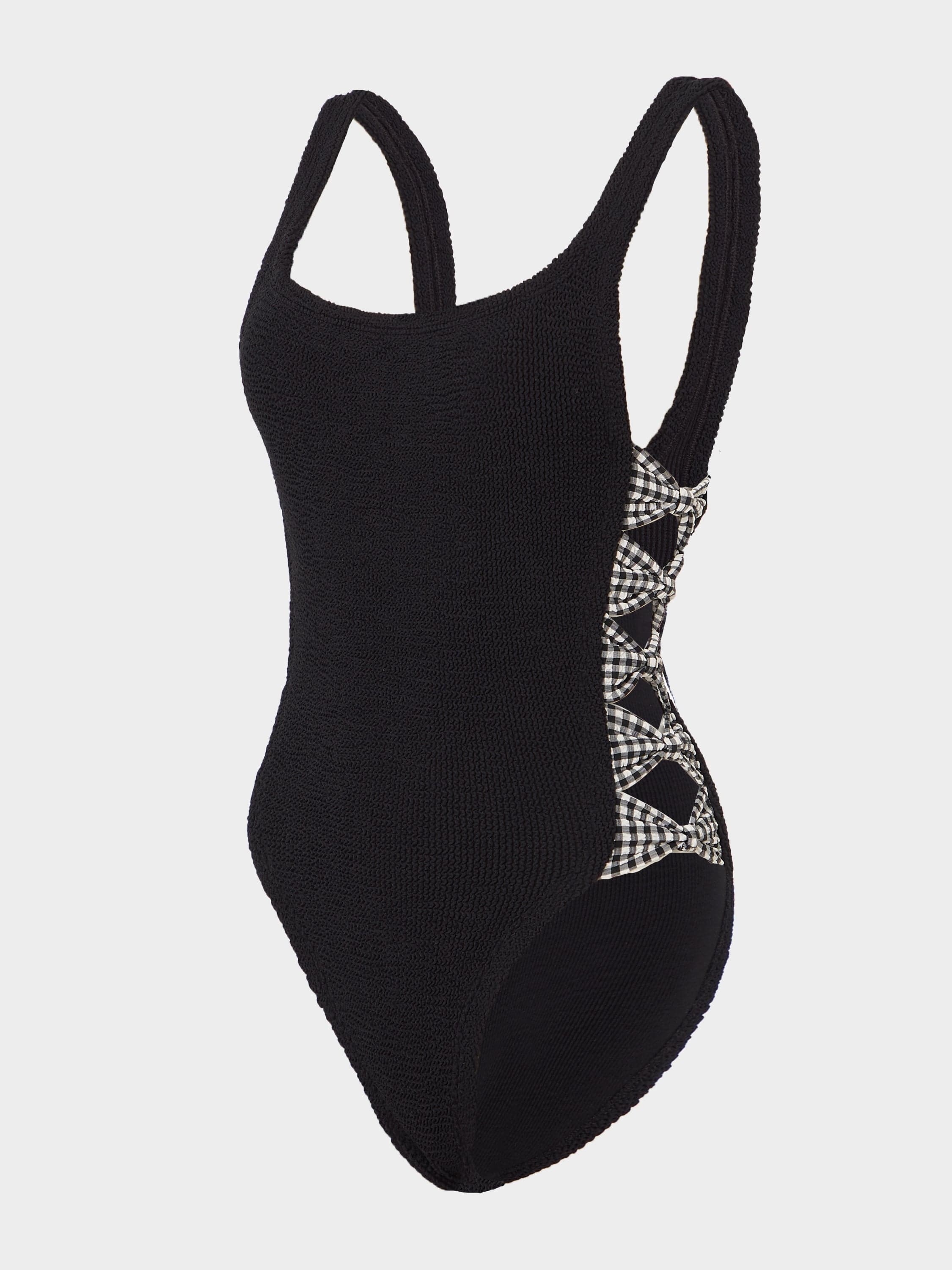 Tiffany Swim - Black Gingham | One Size Swimwear | Hunza G - Black Gingham / One size