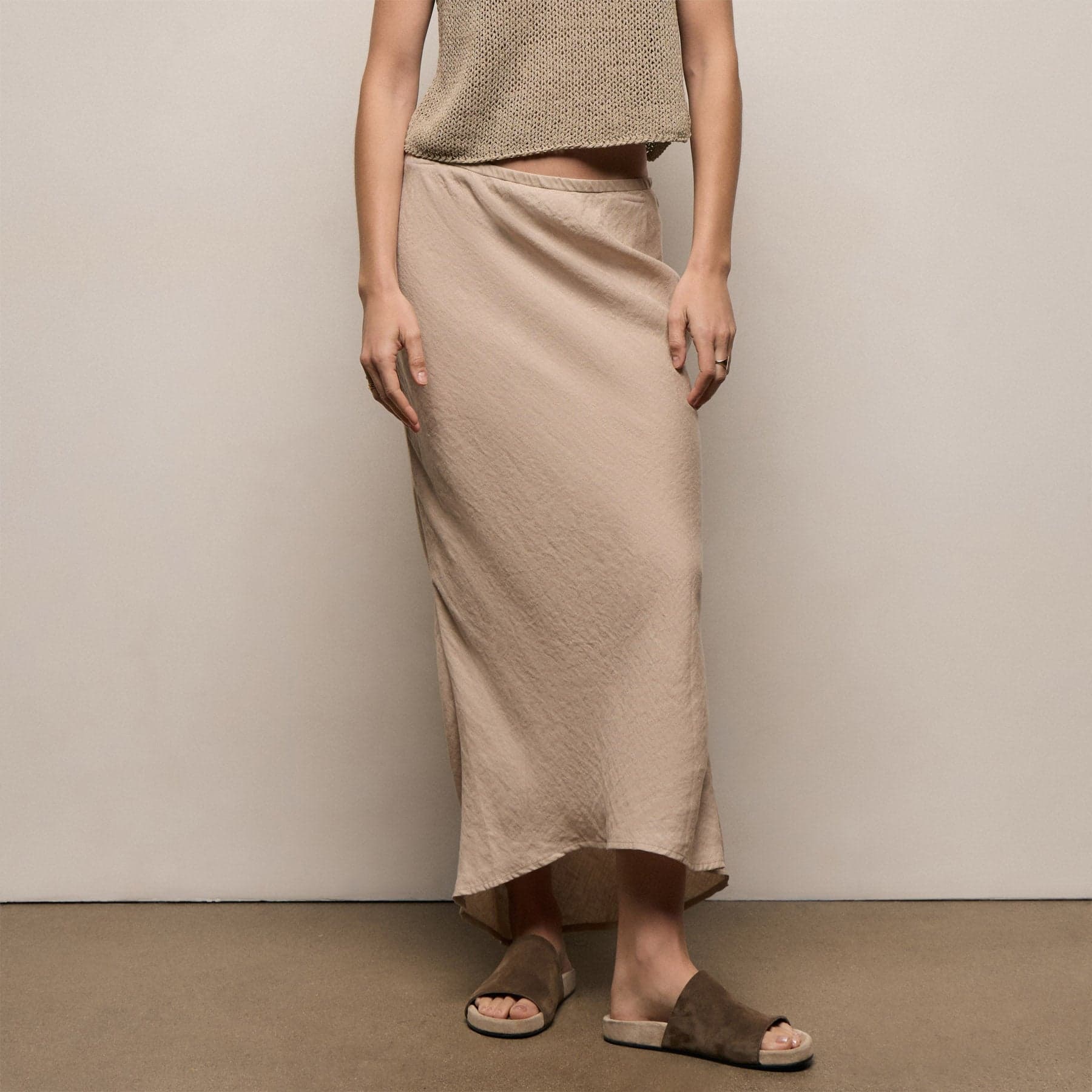 Linen Skirt - Stone