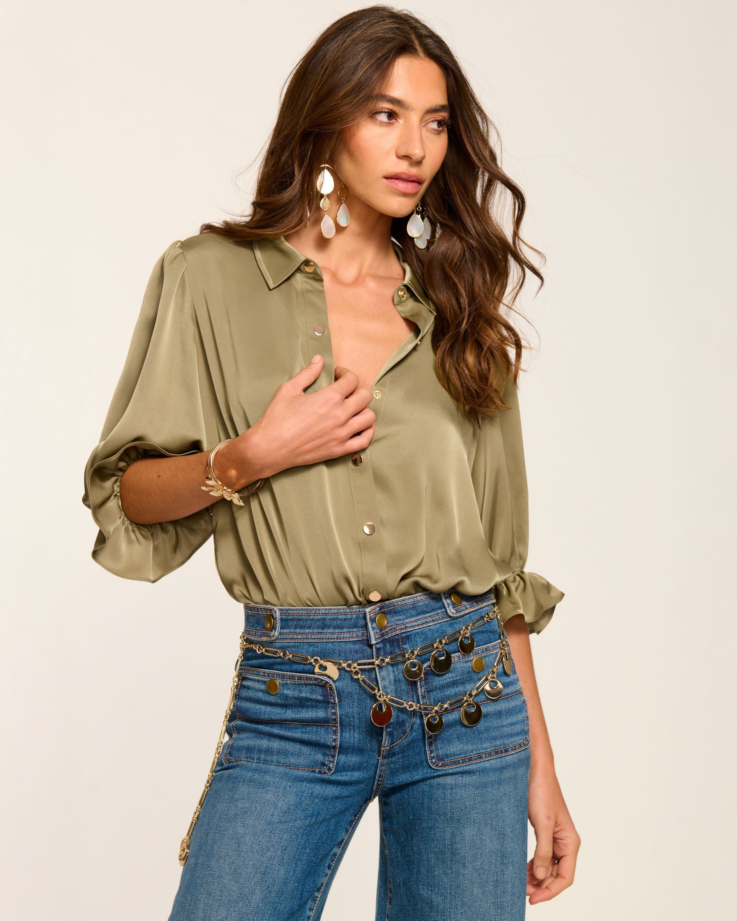 Dina Button Down Bodysuit