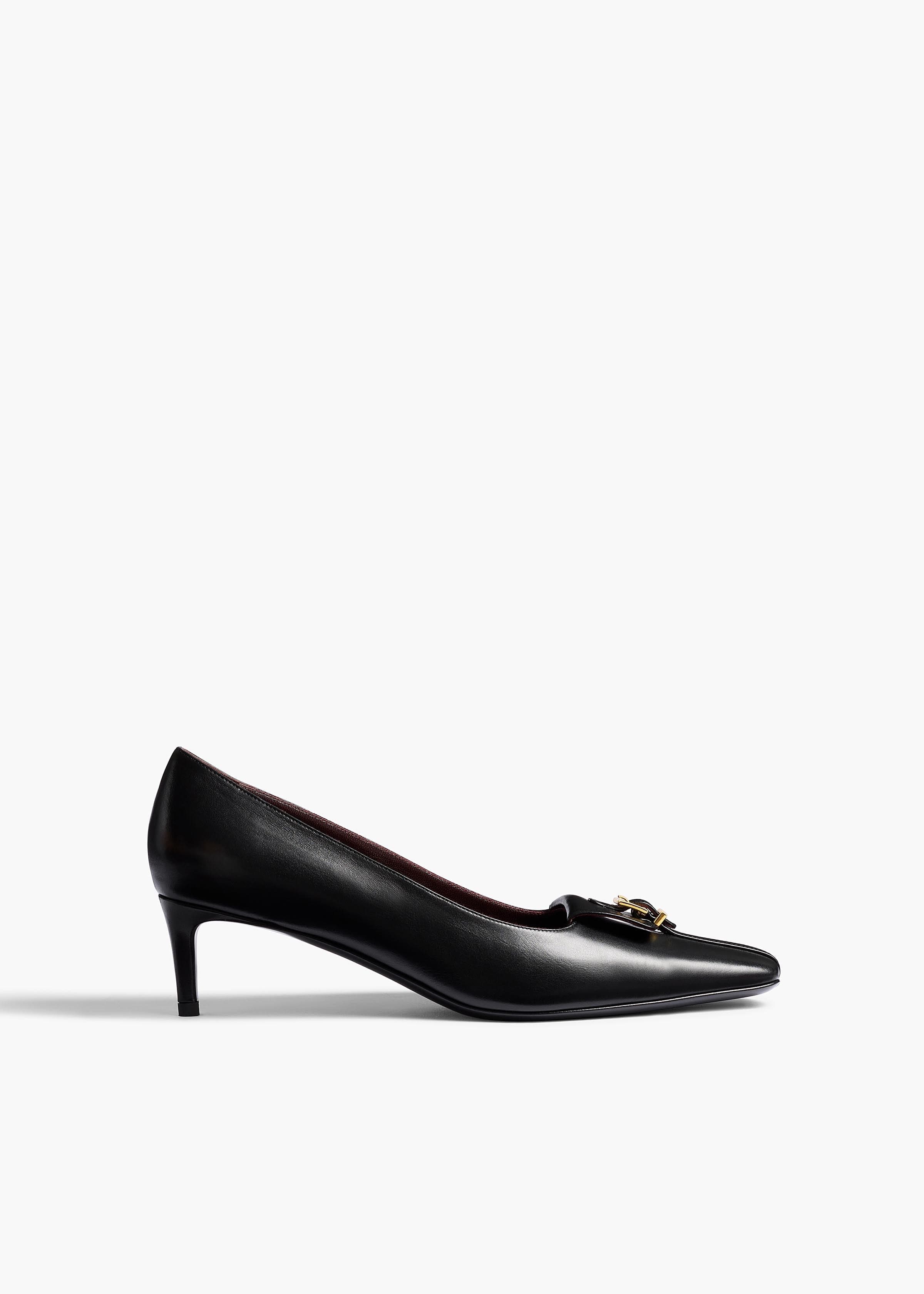 Celia Pocket Pump in Black Vintage Calf Leather