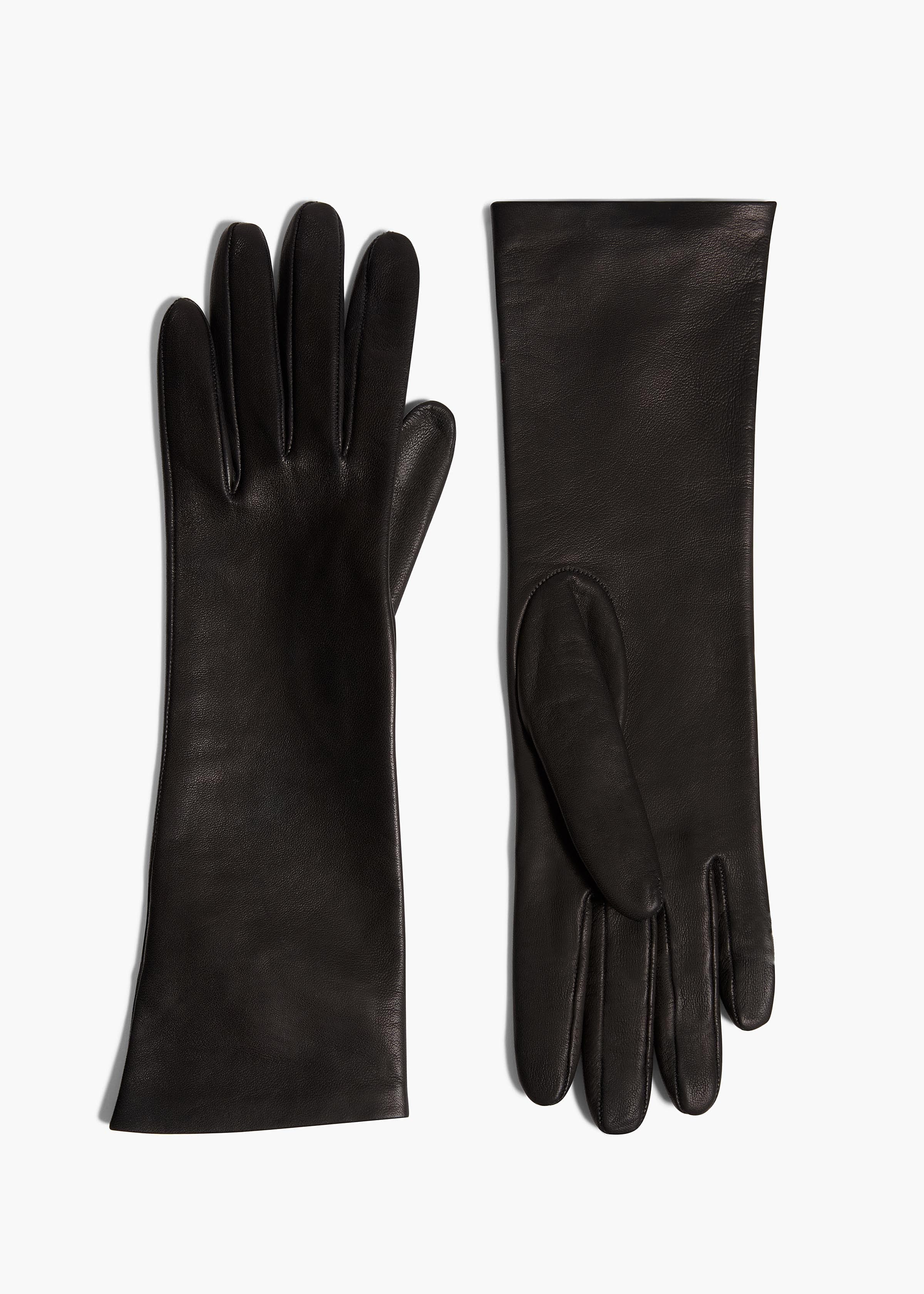 Remo Mid-Length Gloves in Black Leather