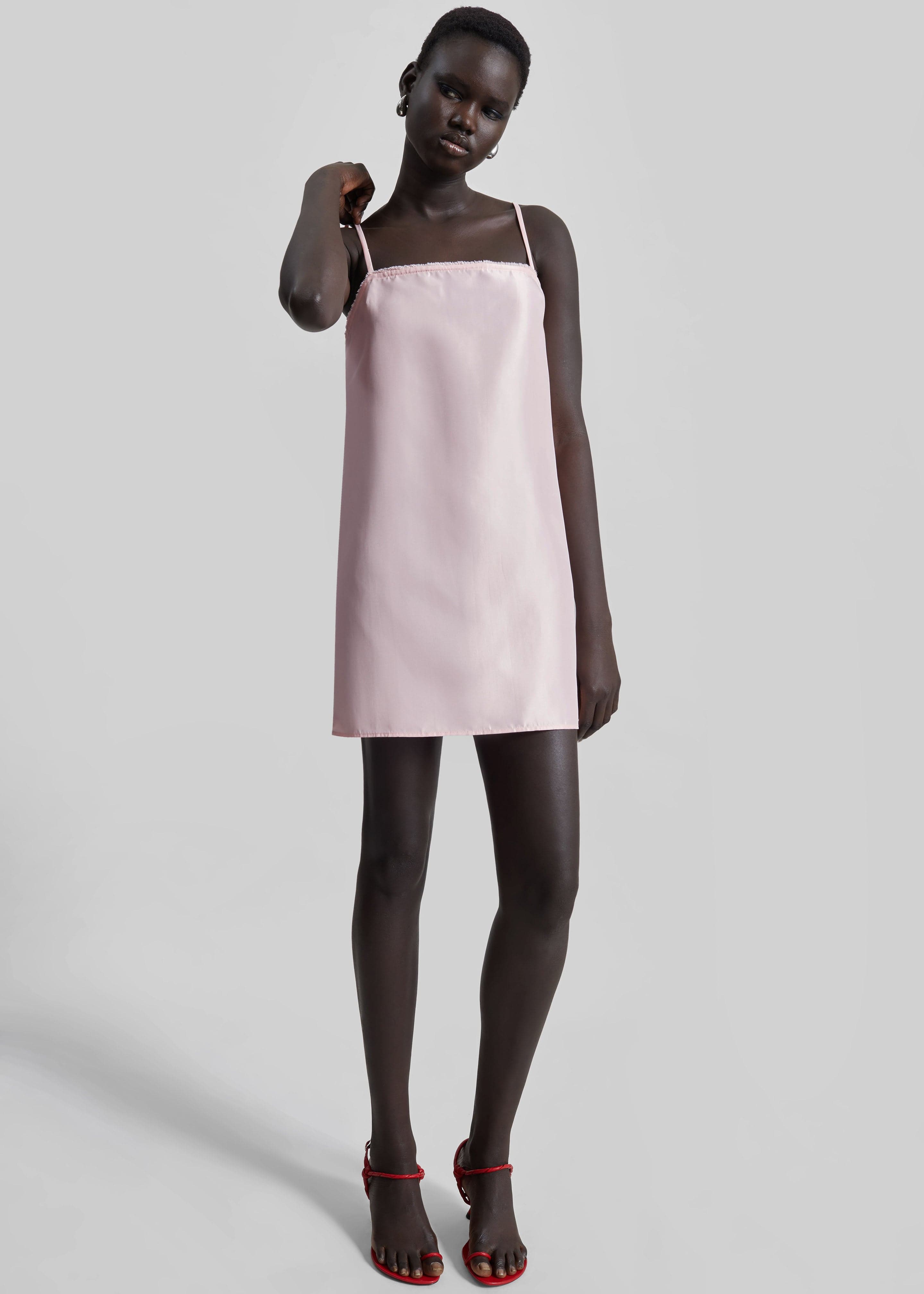 Matin Satin Mini Dress - Palest Pink