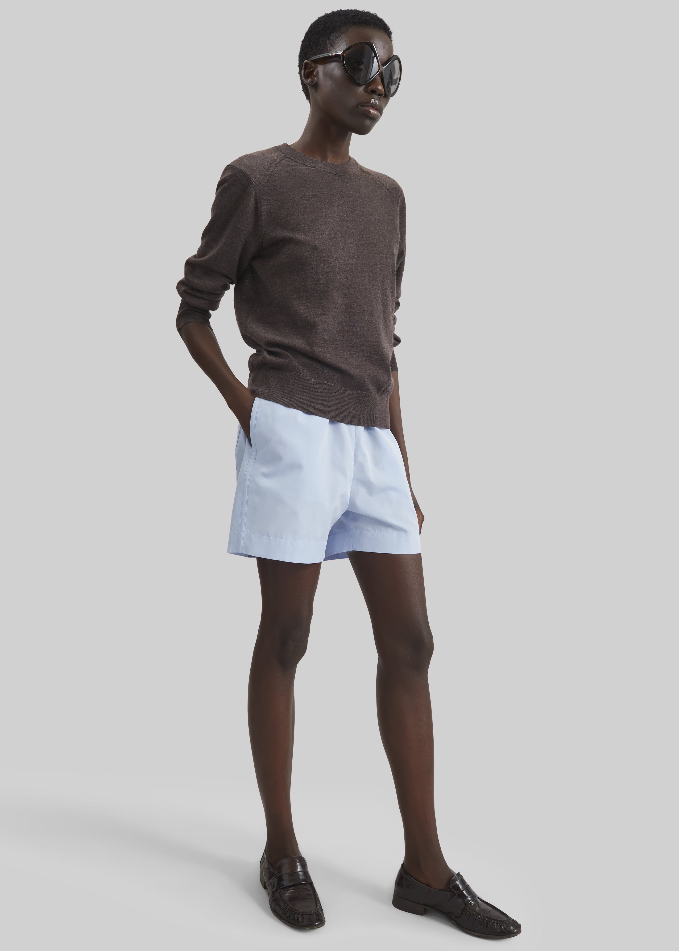 Loulou de Saison Malone Cotton Poplin Shorts - Storm