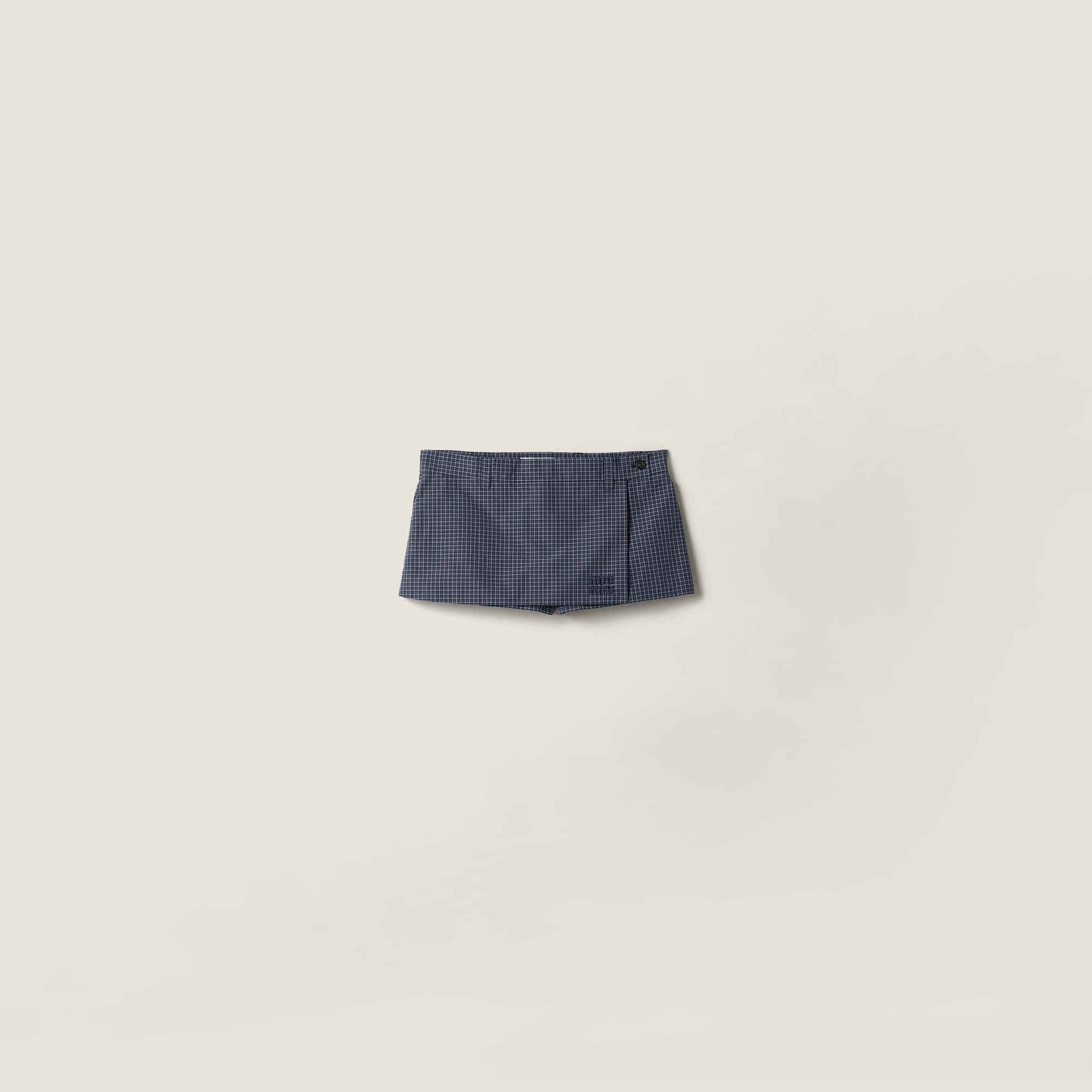 Checked technical fabric mini skort