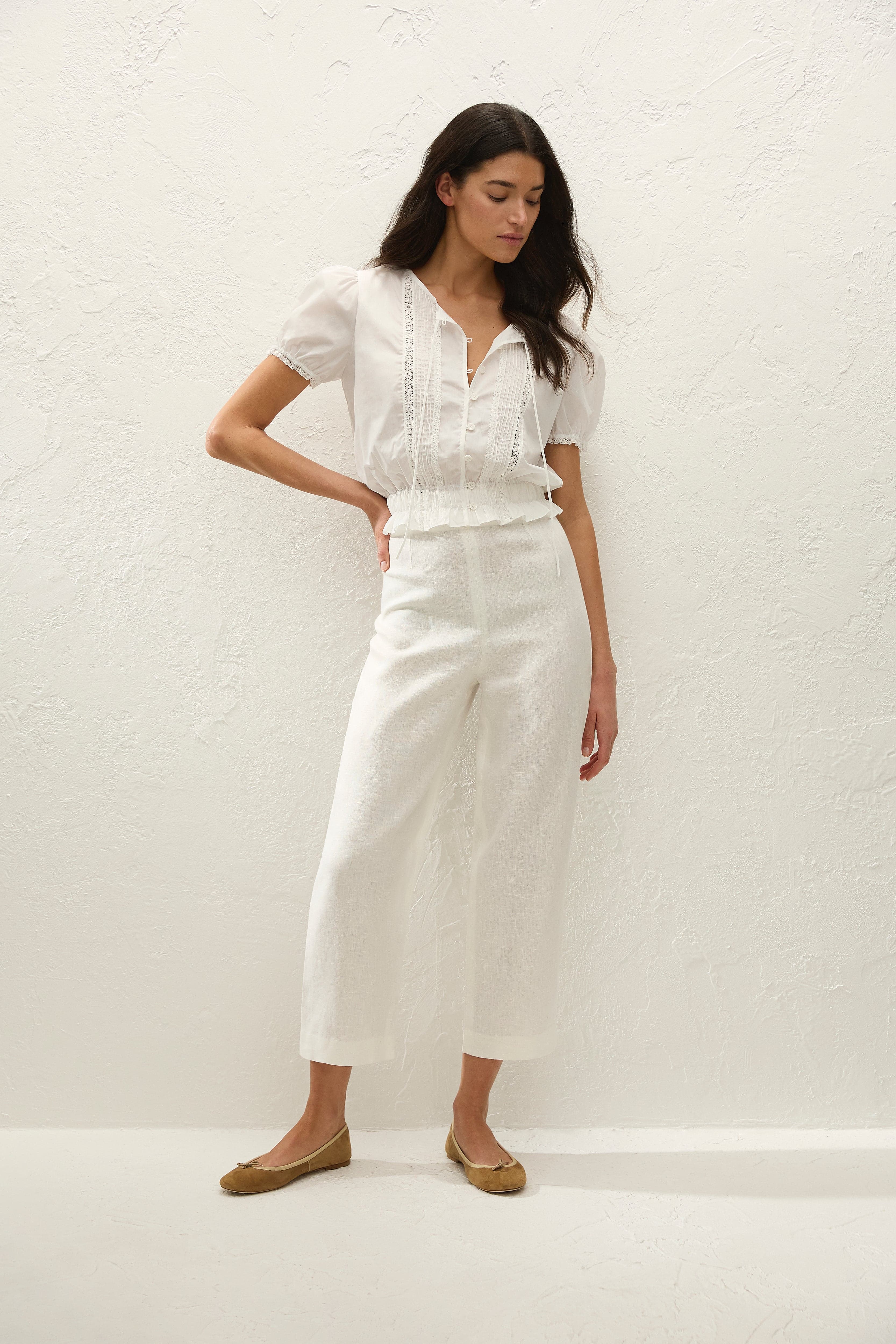 Fiora Blouse Fresco Lace White
