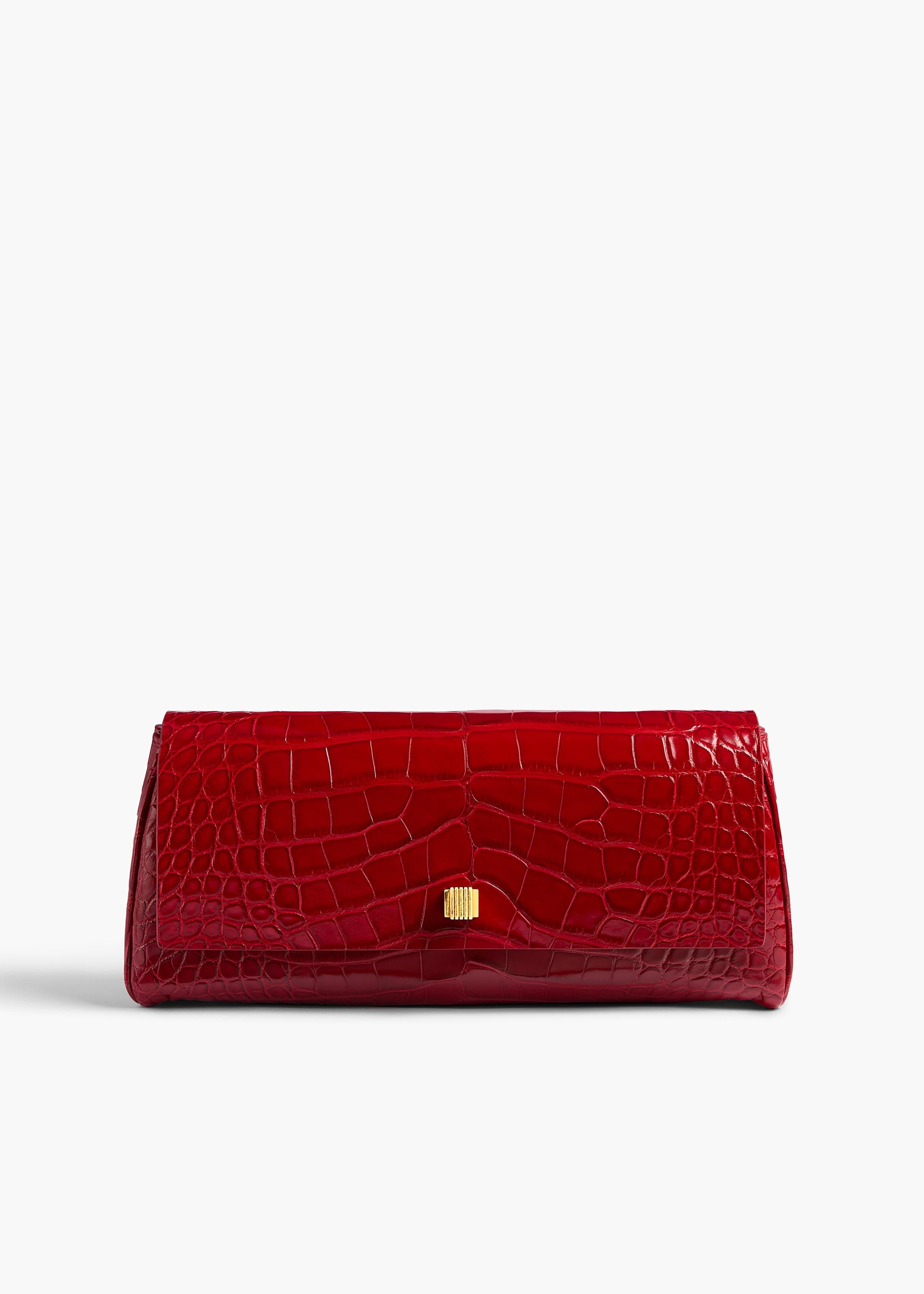 Audrey Clutch in Ruby Alligator