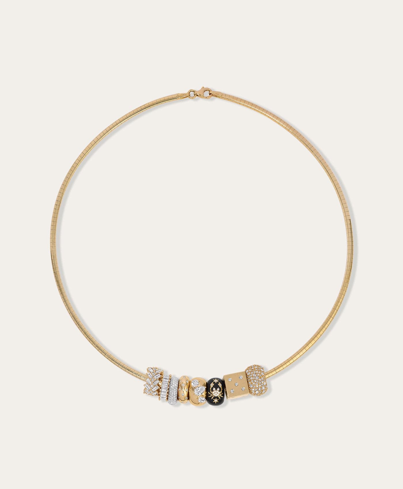 Esme Omega Diamond Big Bead Necklace