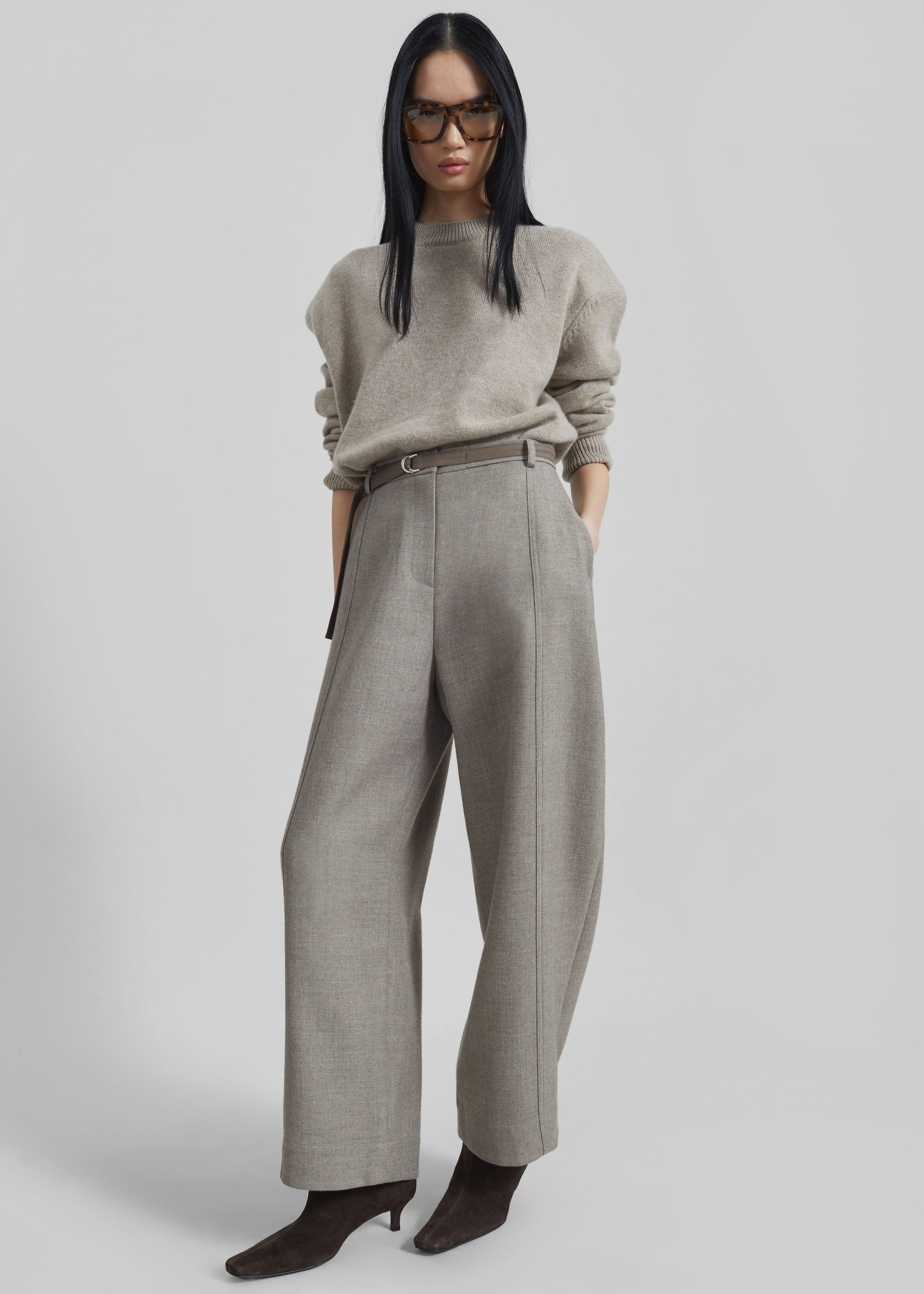 Sanve Tapered Leg Pants - Beige Melange