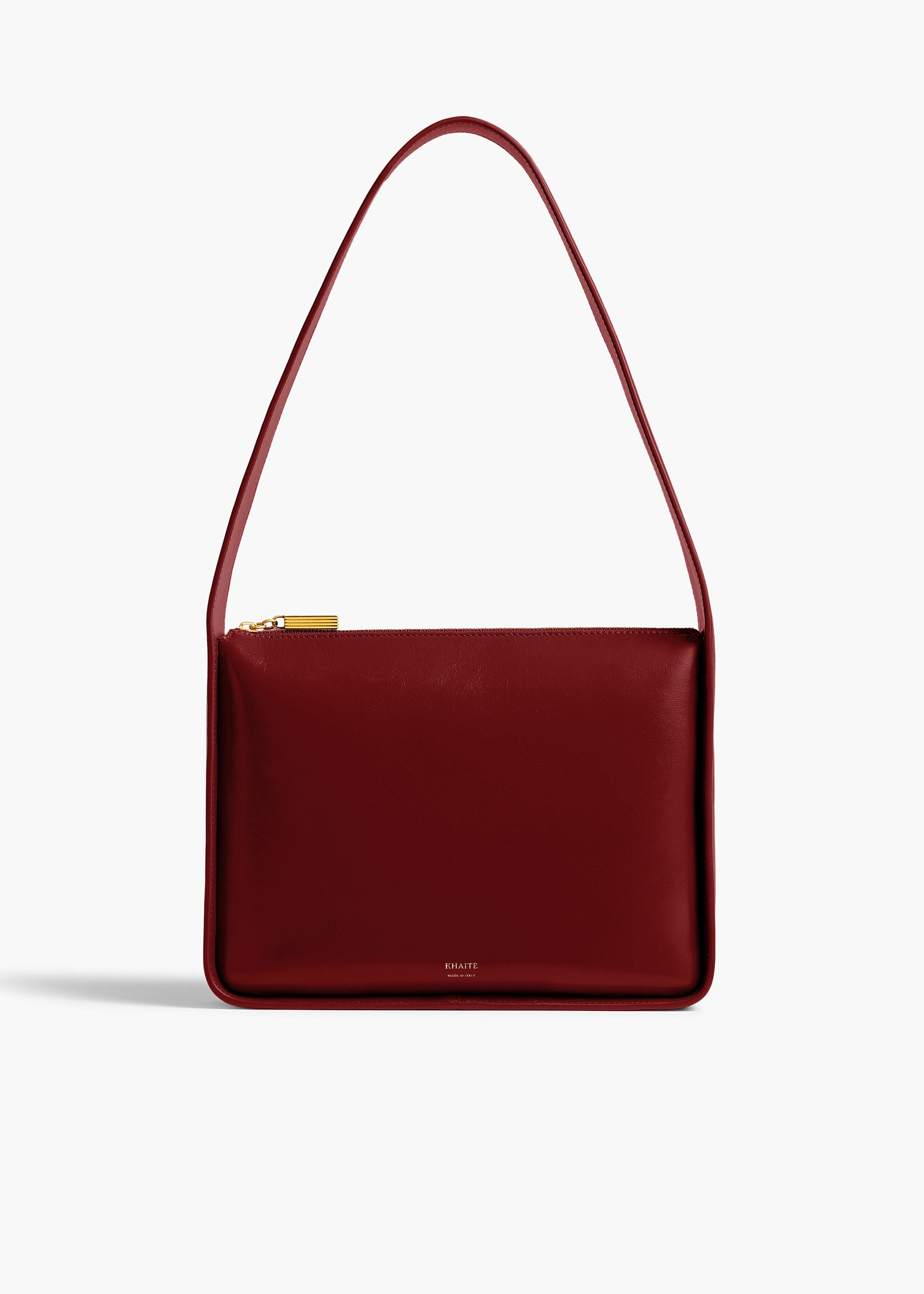 Lori Squared Bag in Oxblood Crackle Patent Leather
