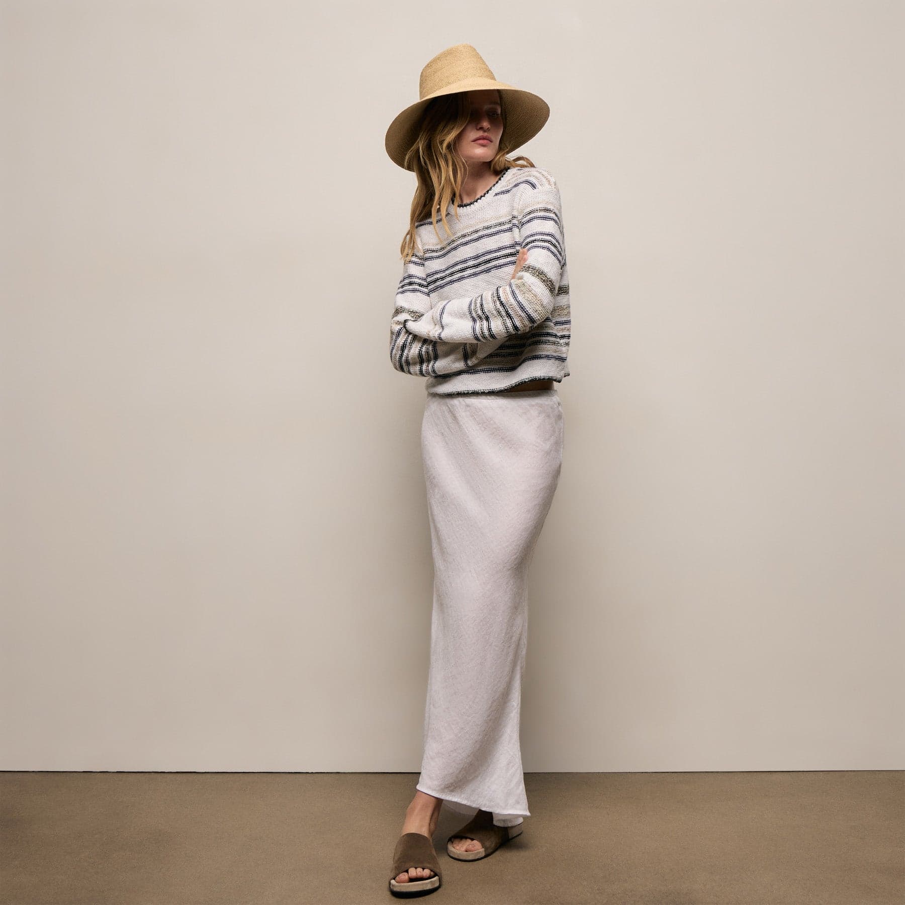 Linen Skirt - White