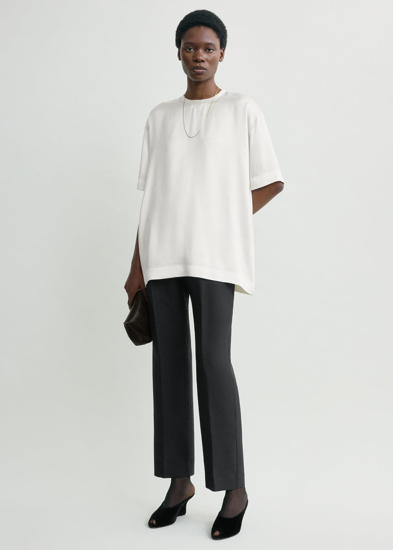 Satin tee white