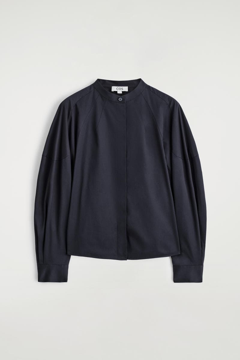 Collarless Cotton Shirt