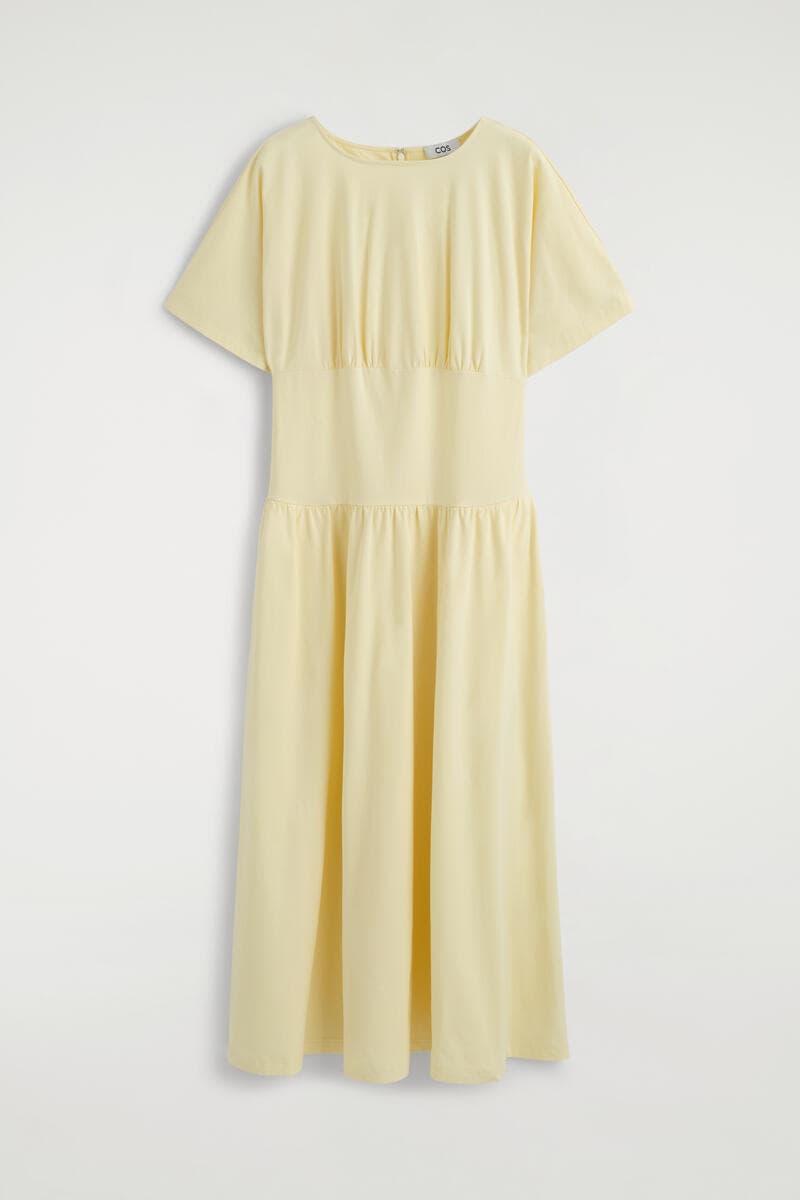 Waisted Cotton Midi Dress