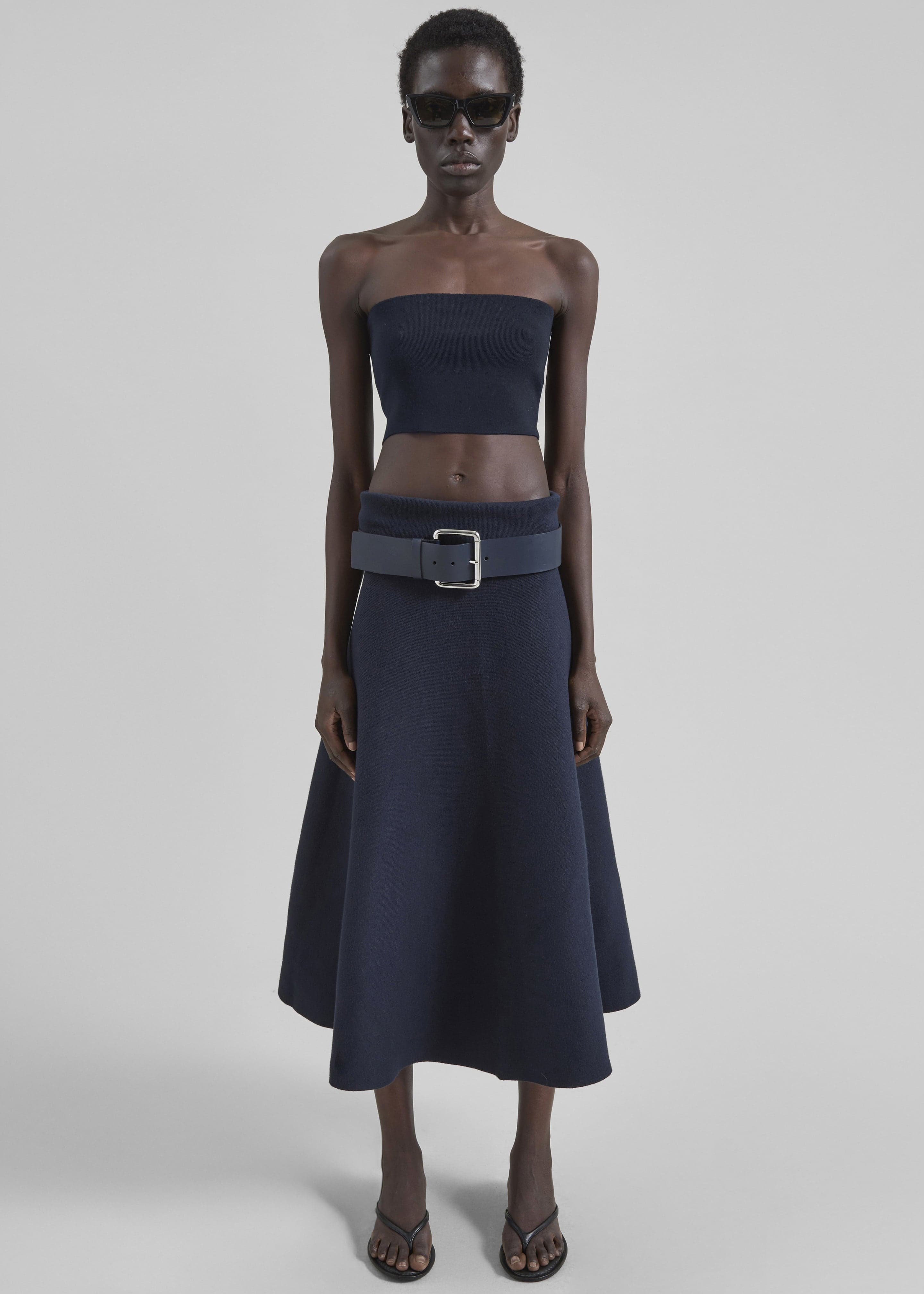 Elsie Knit Tube Top - Navy