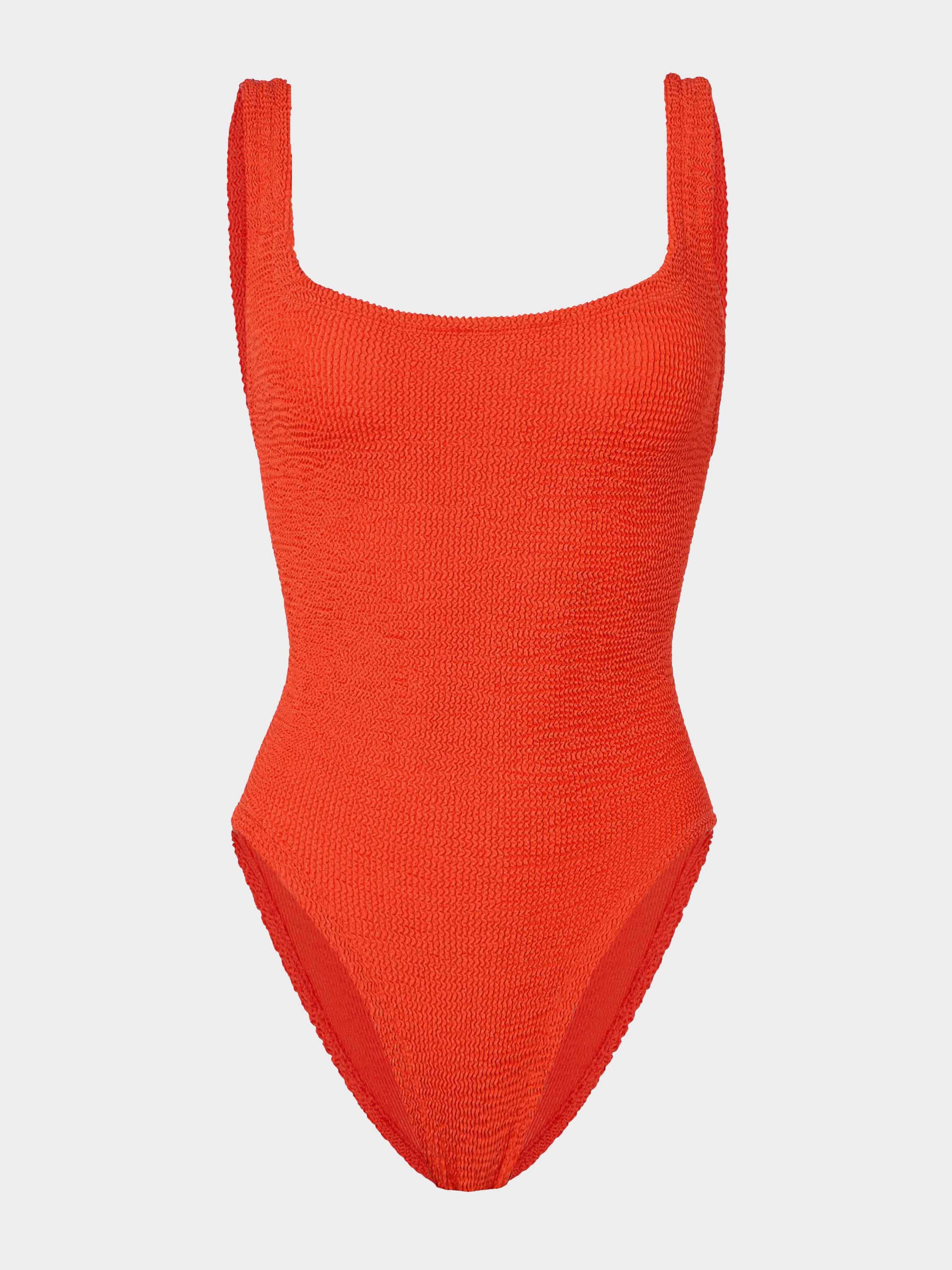 Square Neck Swim - Metallic Tangerine | One Size Swimwear | Hunza G - Metallic Tangerine / One size