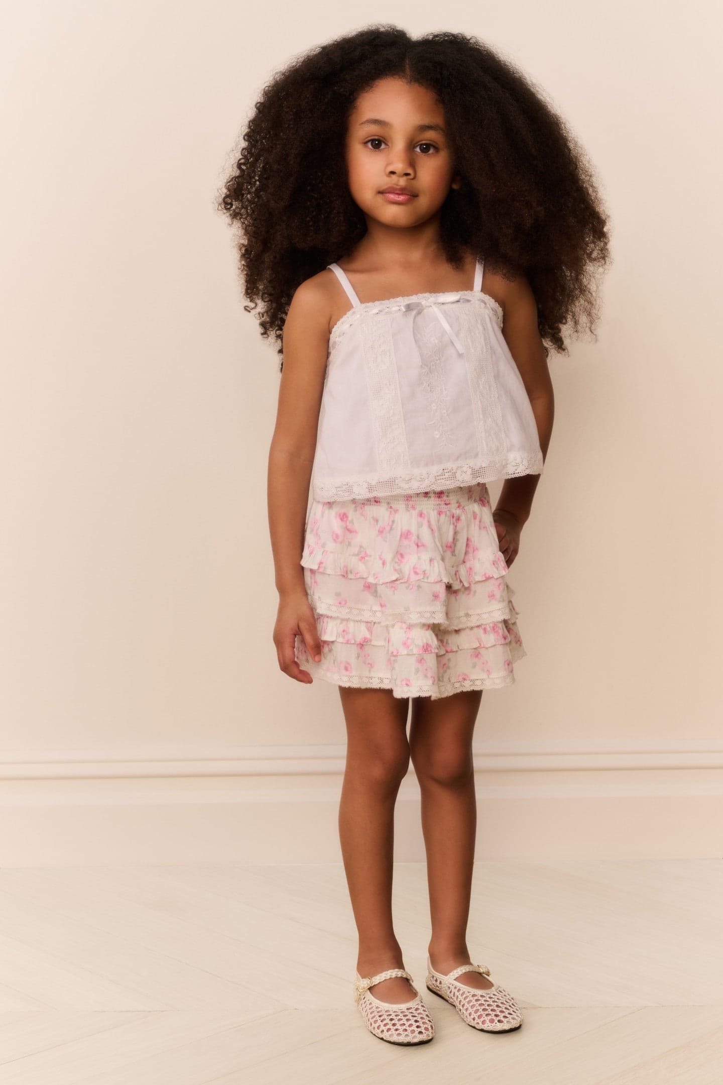Little Girls Cotton Lace Quince Top