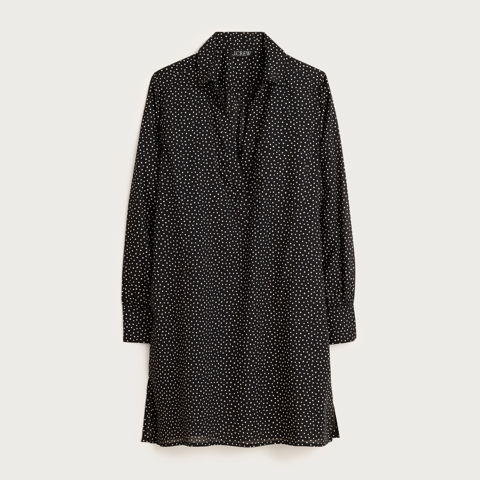 Relaxed-fit shirt-dress in cotton voile