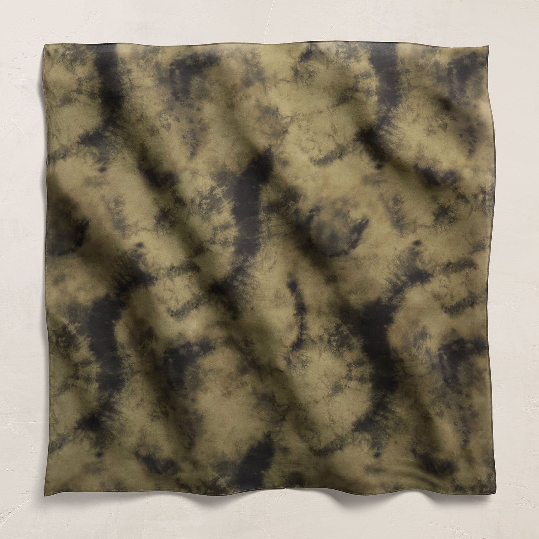 Printed Washed Silk Scarf - Tie Dye Green