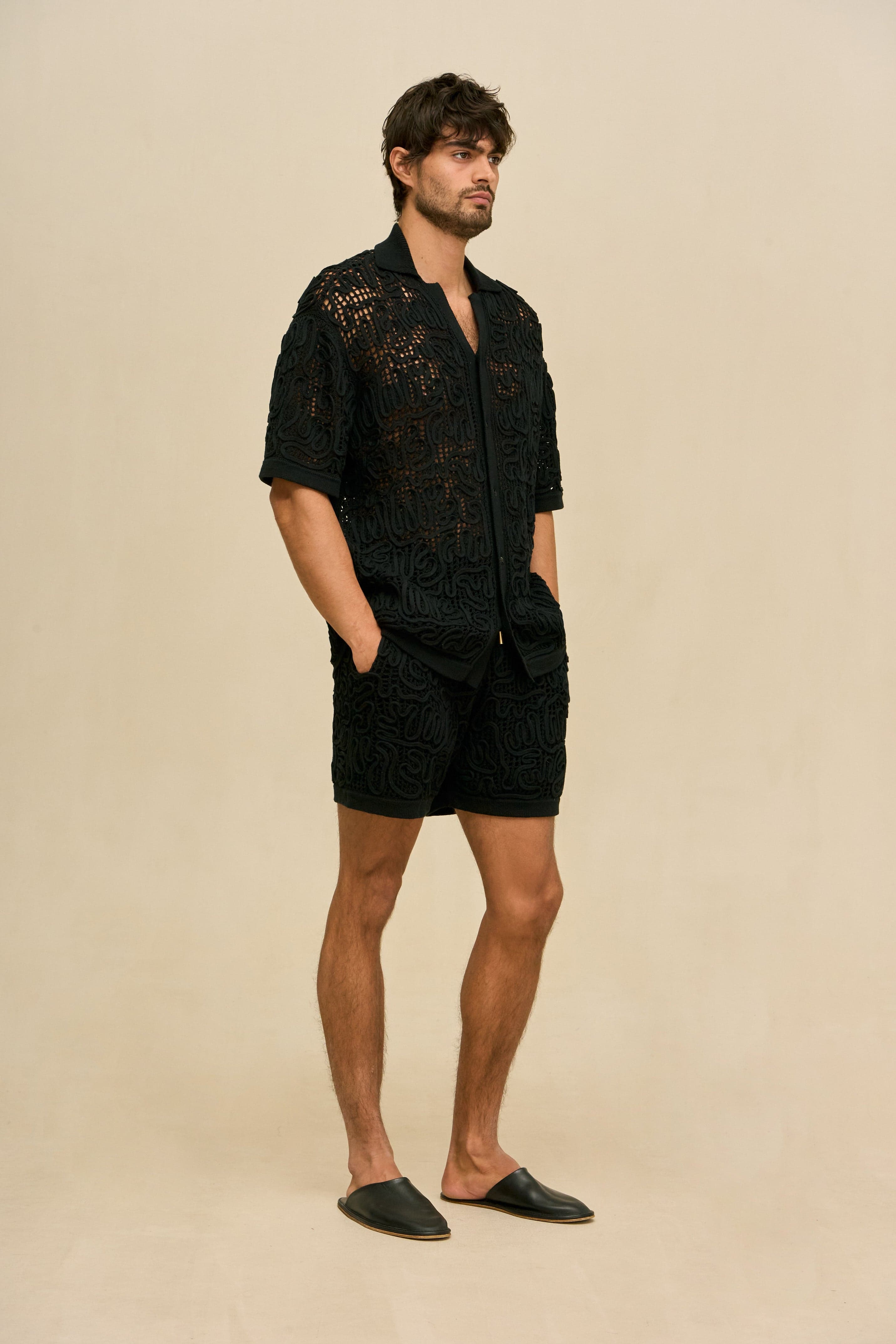 CRETA CROCHET SHORT - BLACK