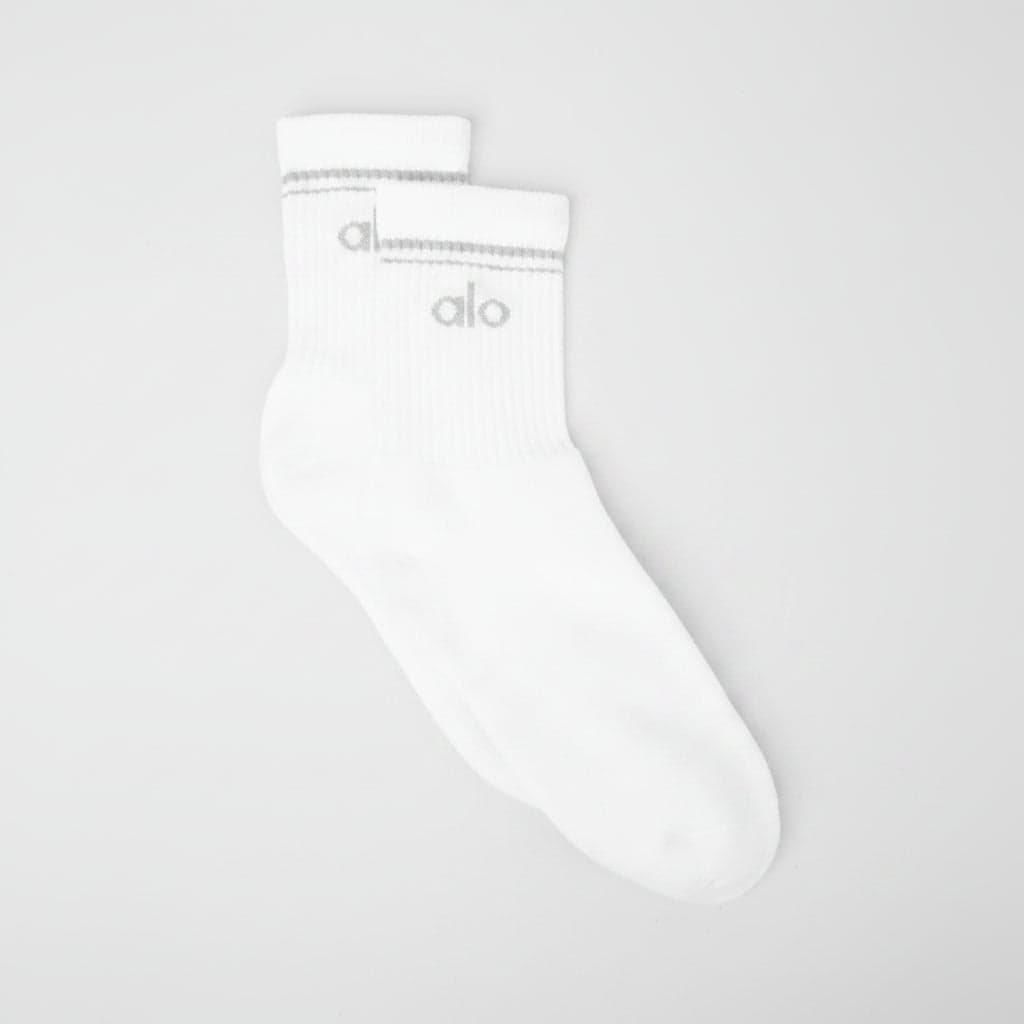 Unisex Half-Crew Throwback Sock - White/Titanium