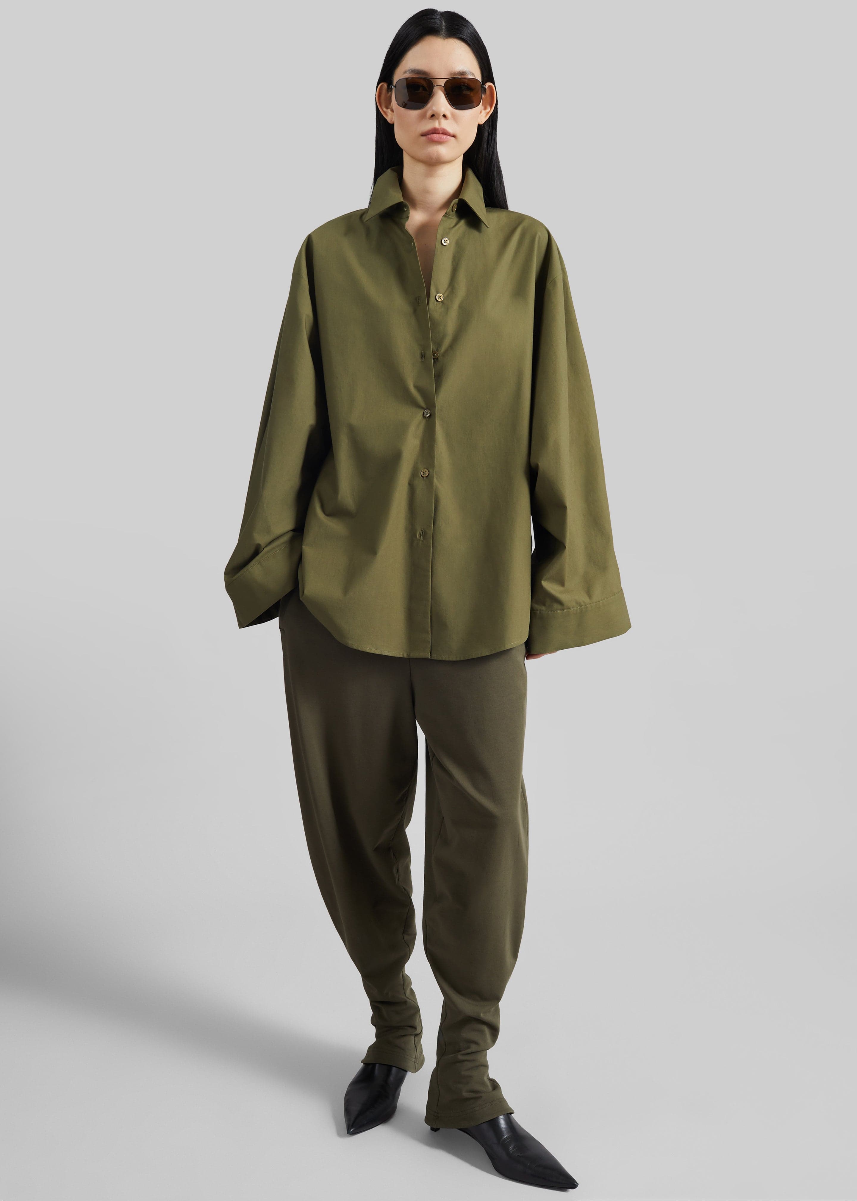 Bercy Curved Jersey Joggers - Olive