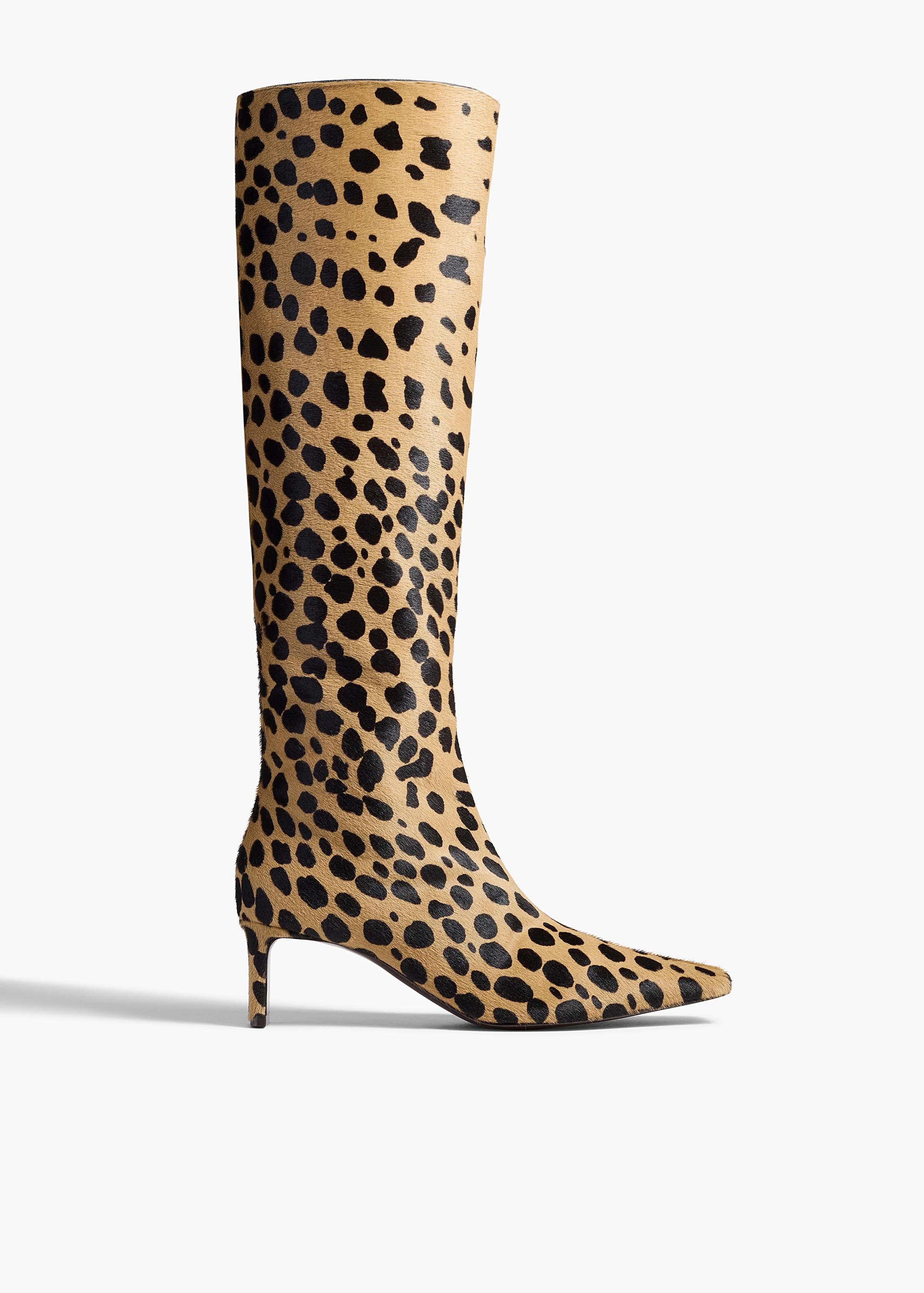 Ona Knee-High Boot in Hyena Print Haircalf