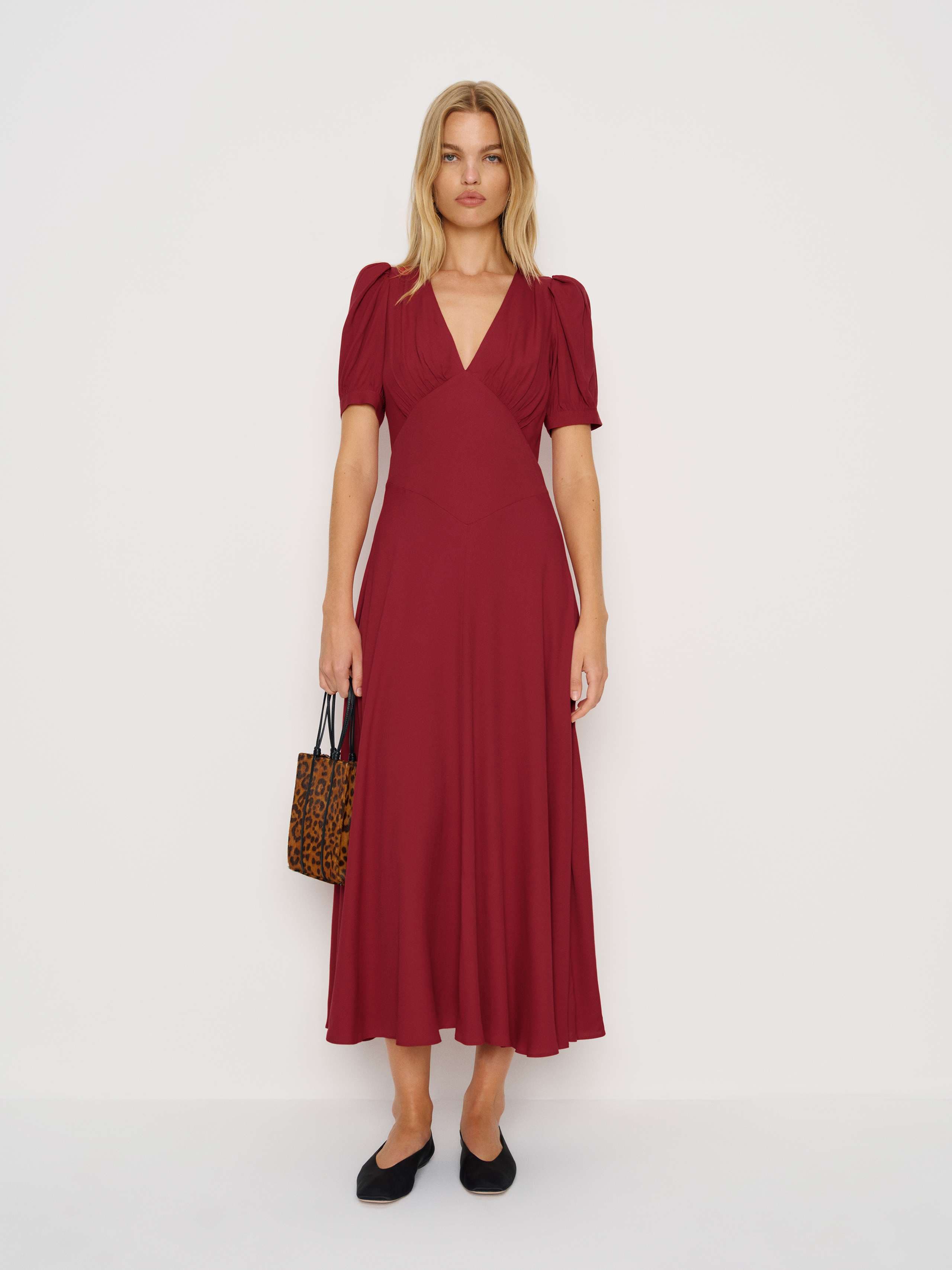 Reformation Naira Dress Red 0