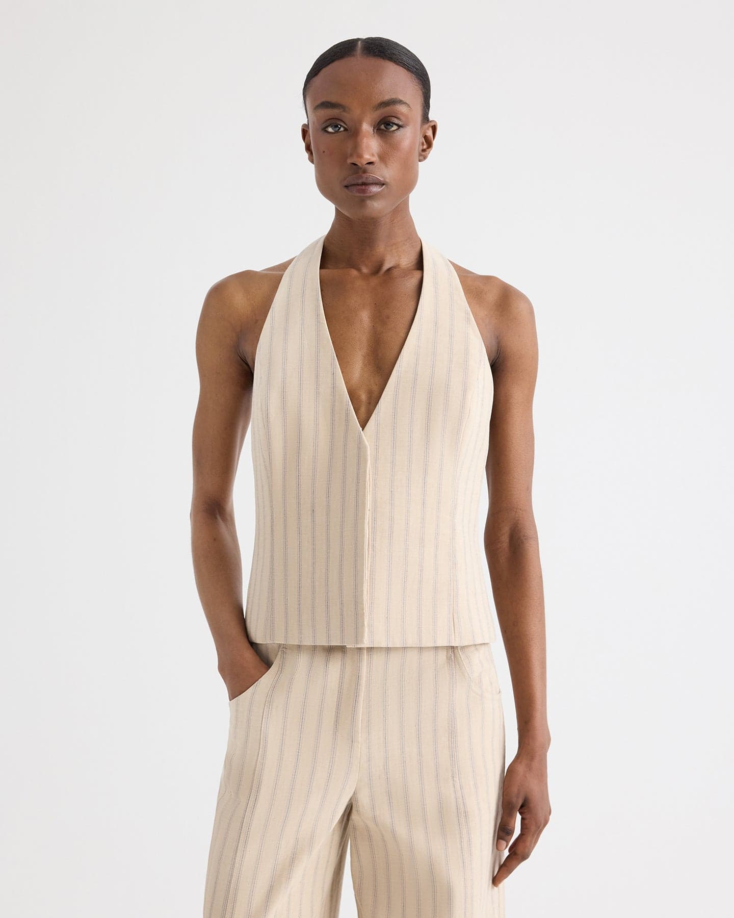 Keelyn Vest in Cotton Linen