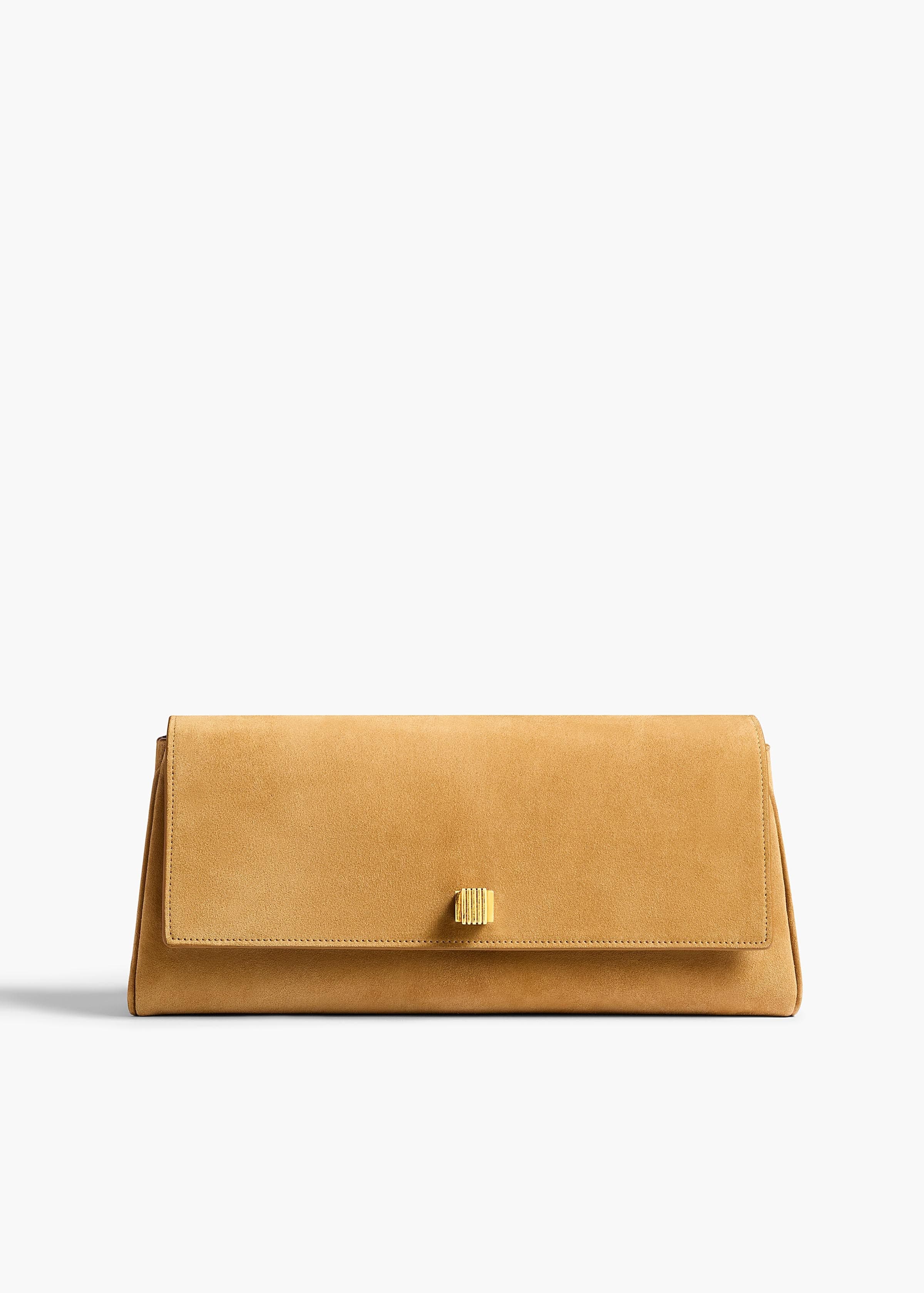Audrey Clutch in Goldenrod Suede