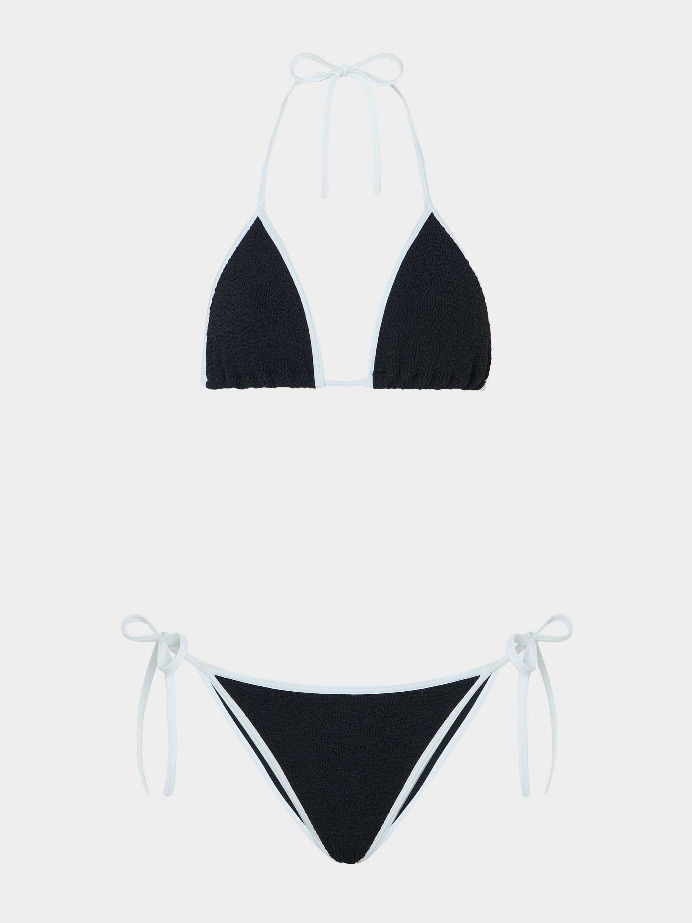 Gina Bikini - Black/White | One Size Swimwear | Hunza G - Black/White / One size