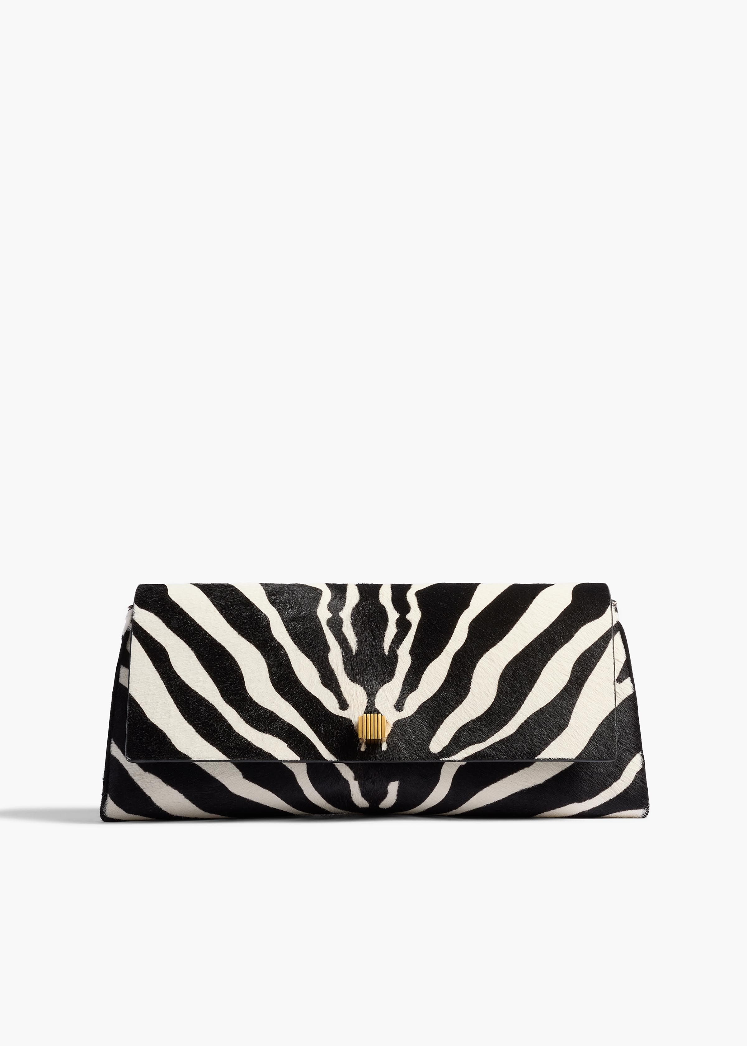Audrey Clutch in Zebra Print Haircalf