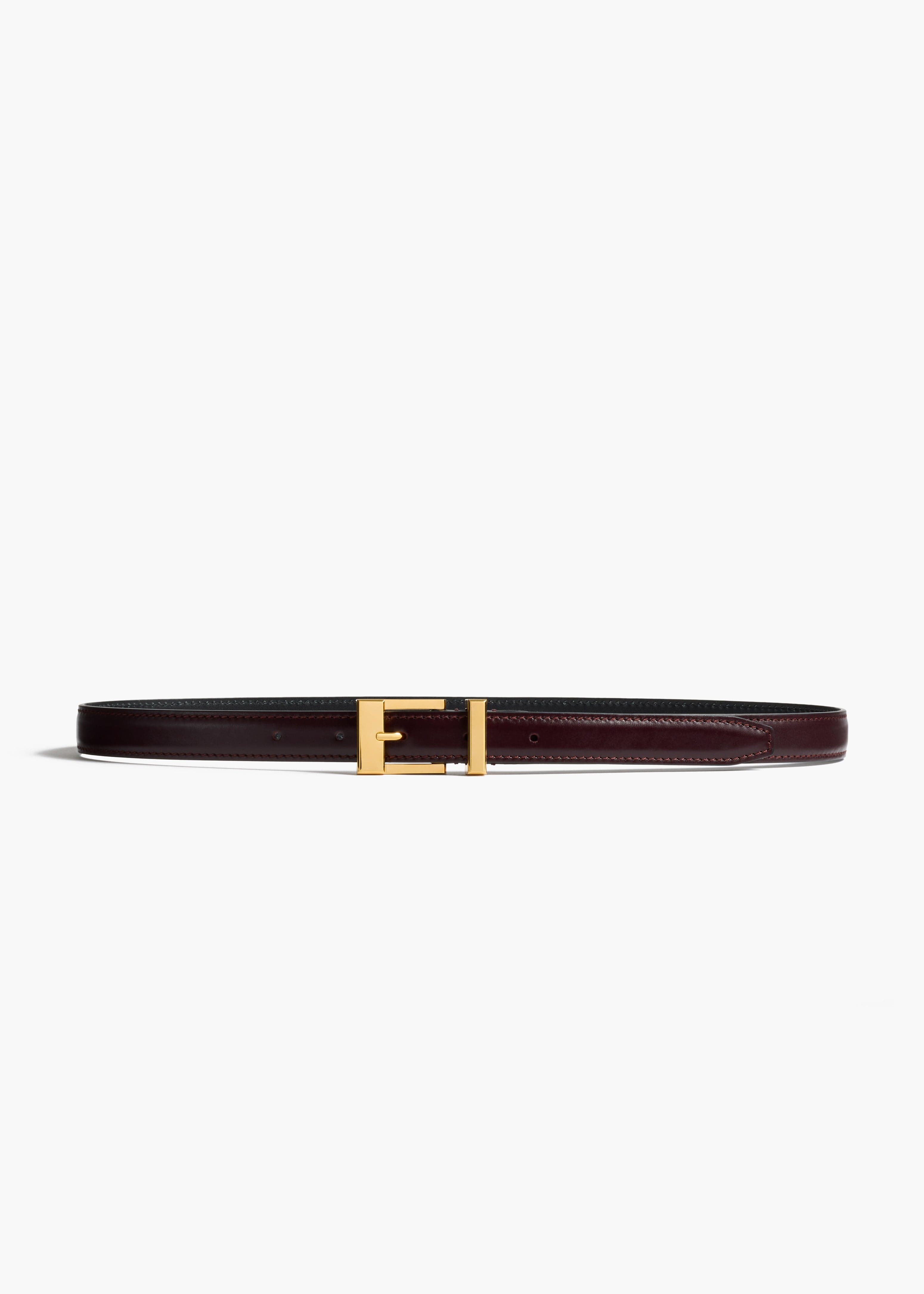 Manhattan Belt in Bordeaux Leather with Gold