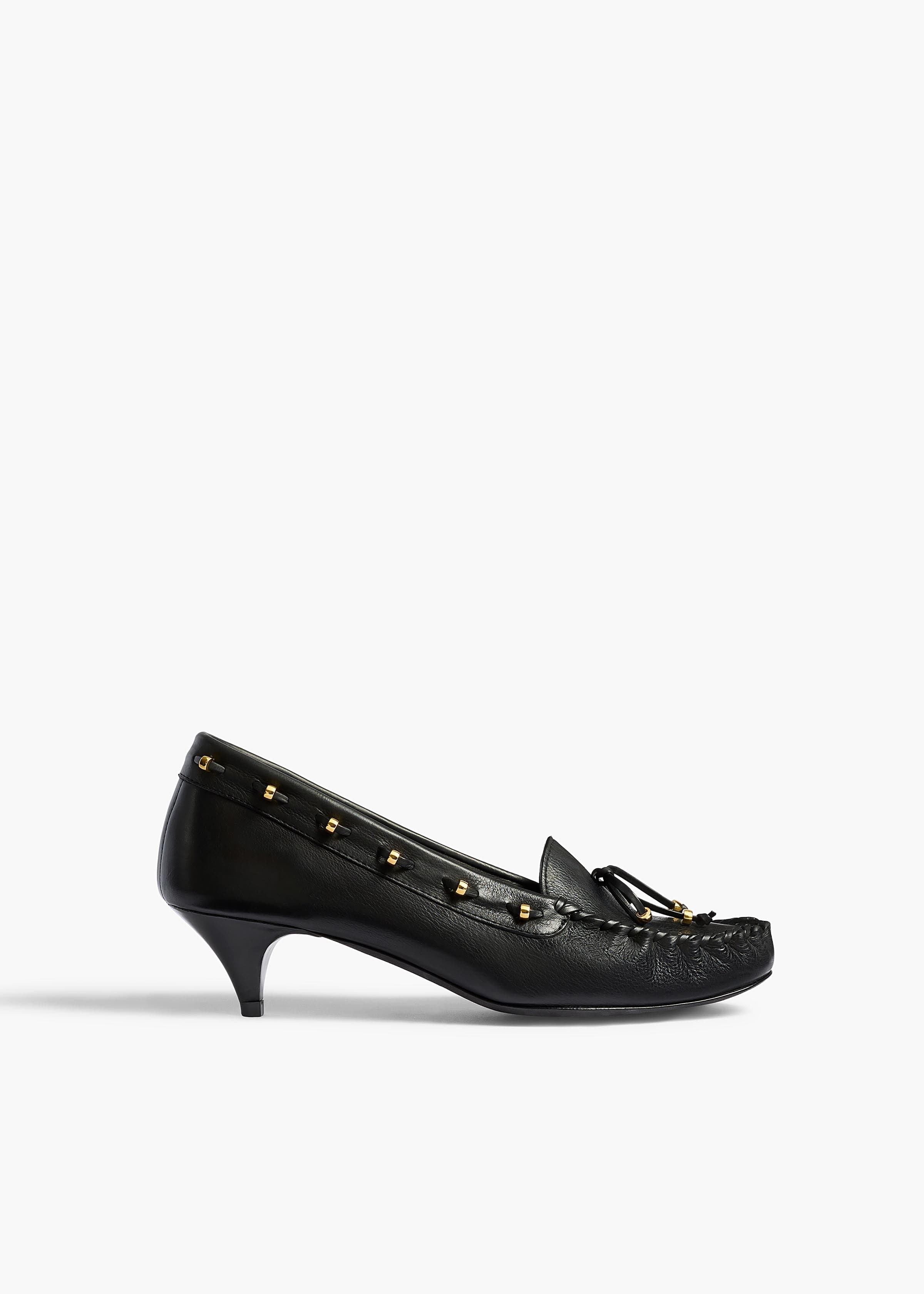 Milly Pump in Black Pebbled Leather