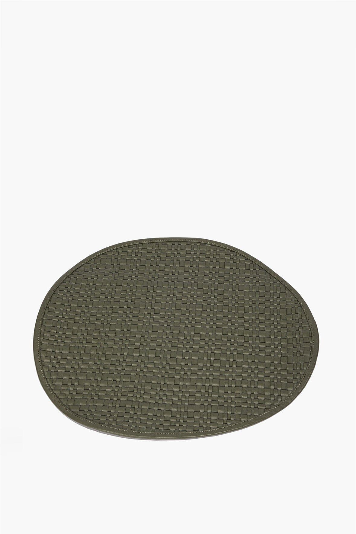 WOVEN LEATHER PLACEMAT | MOSS