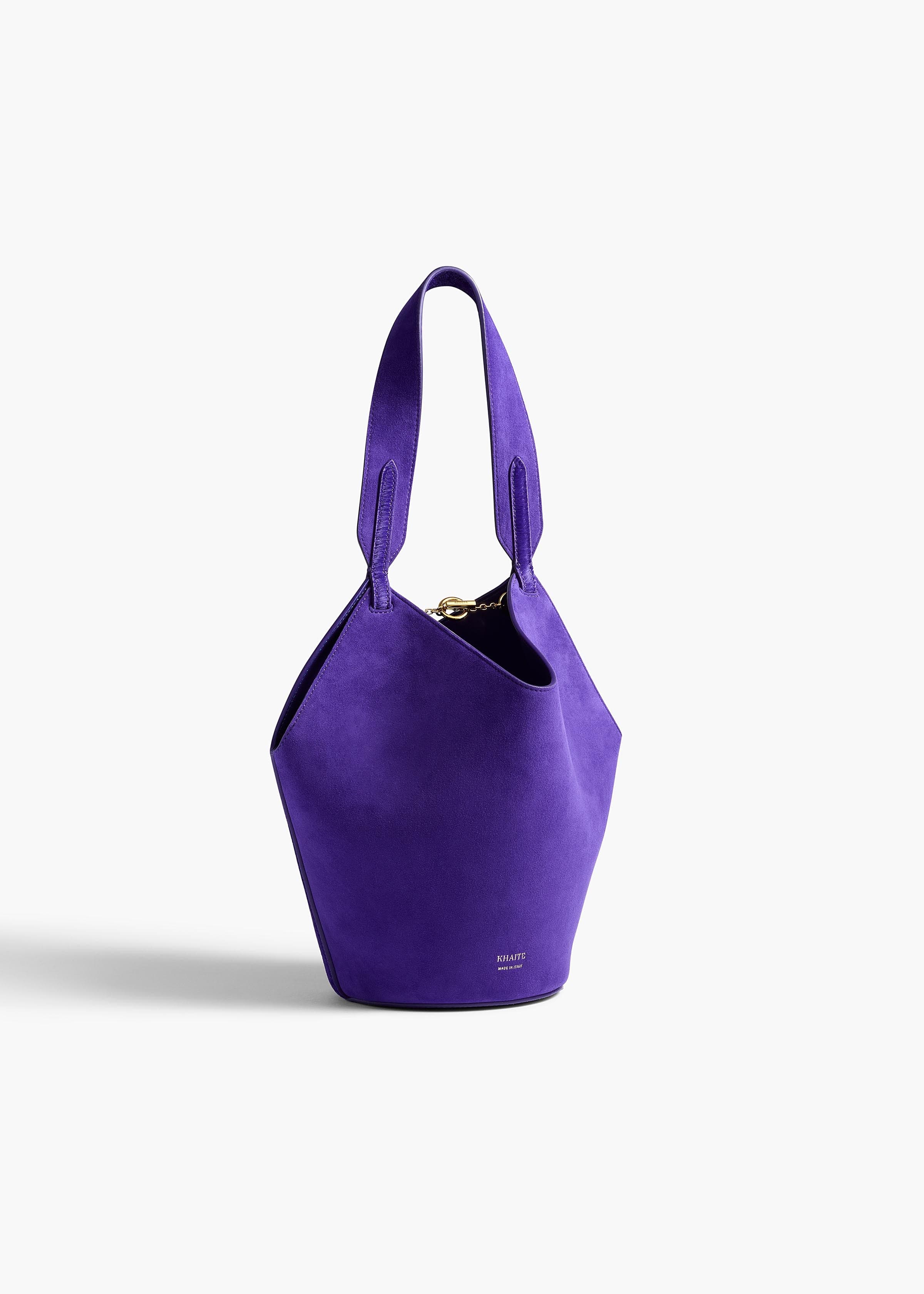 Mini Lotus Tote in Amethyst Haircalf and Suede