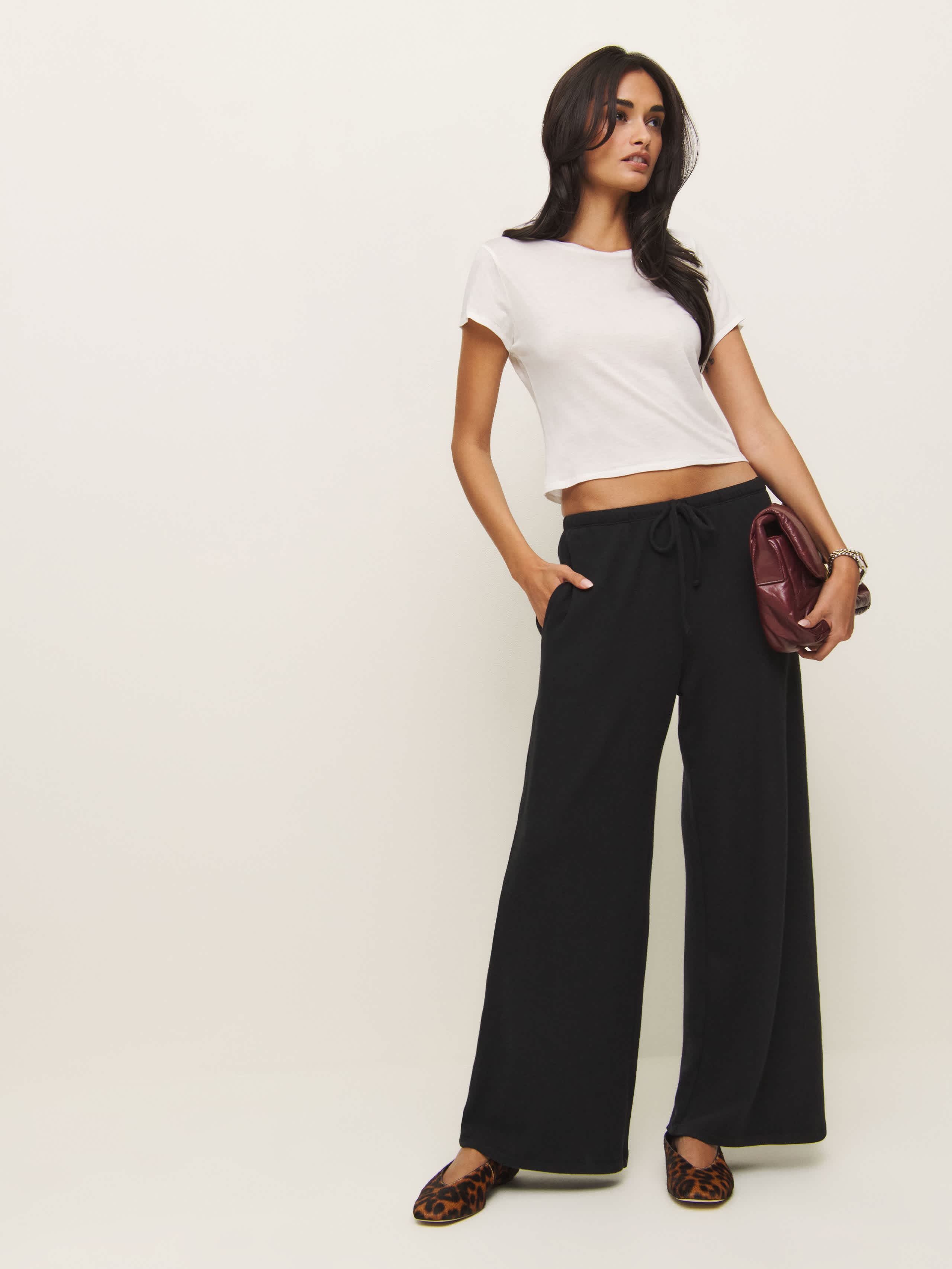 Reformation Olina Knit Pant Black Medium