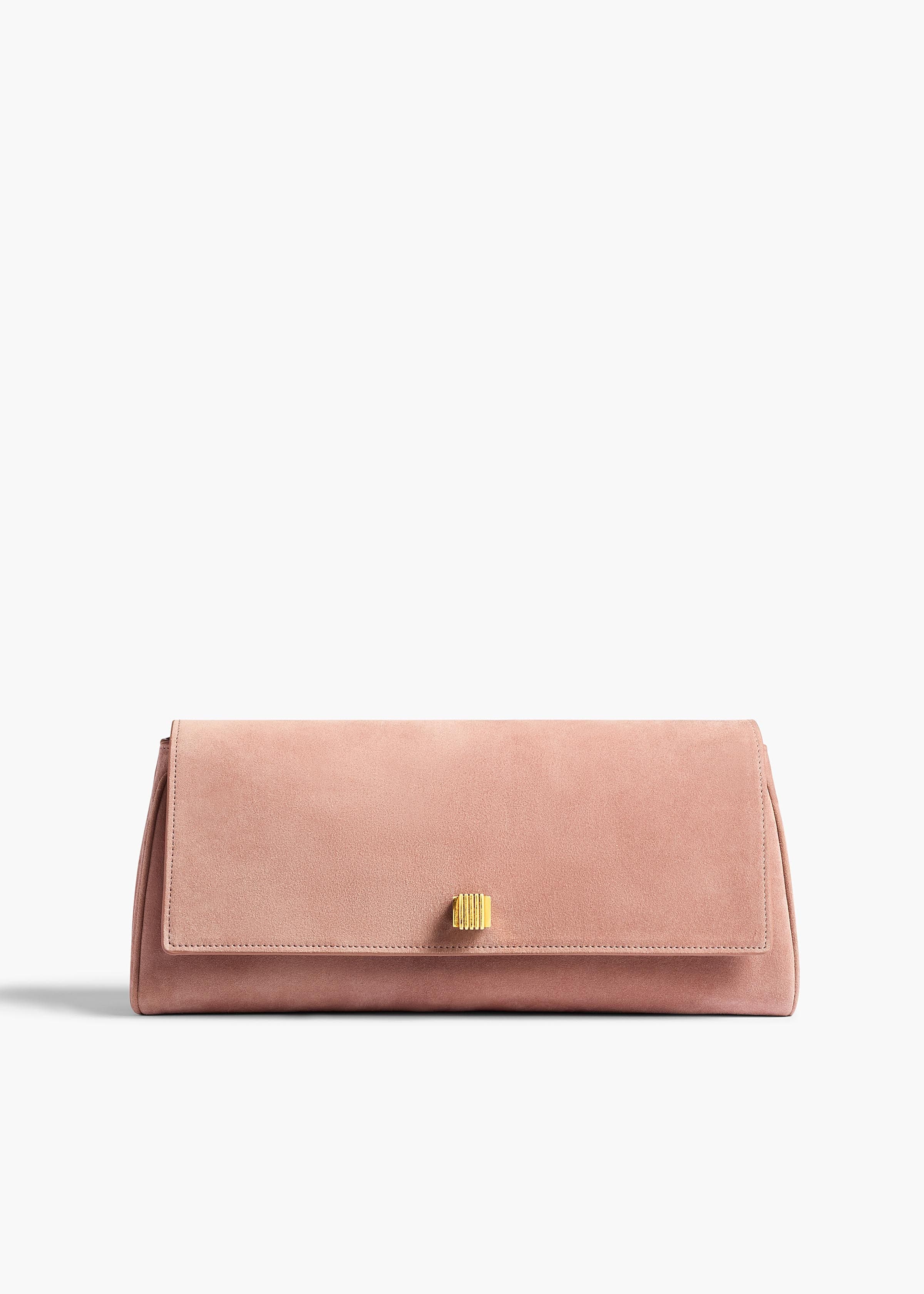Audrey Clutch in Dusty Pink Suede