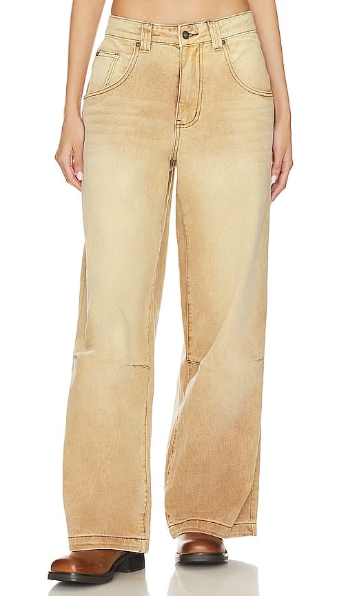 Jaded London Colossus Baggy Jeans in Tan. - size 26 (also in 28)