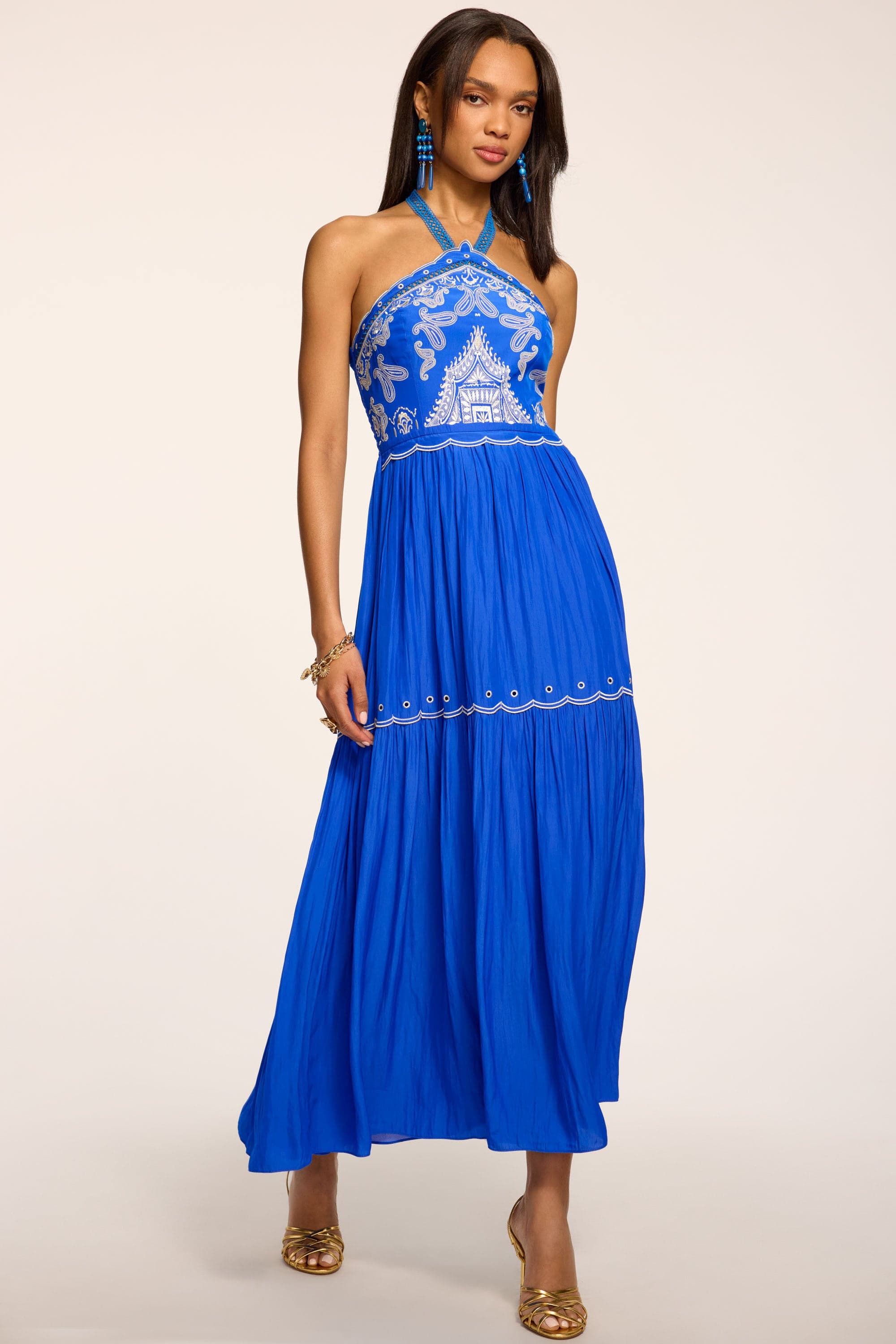Kenna Embroidered Midi Dress