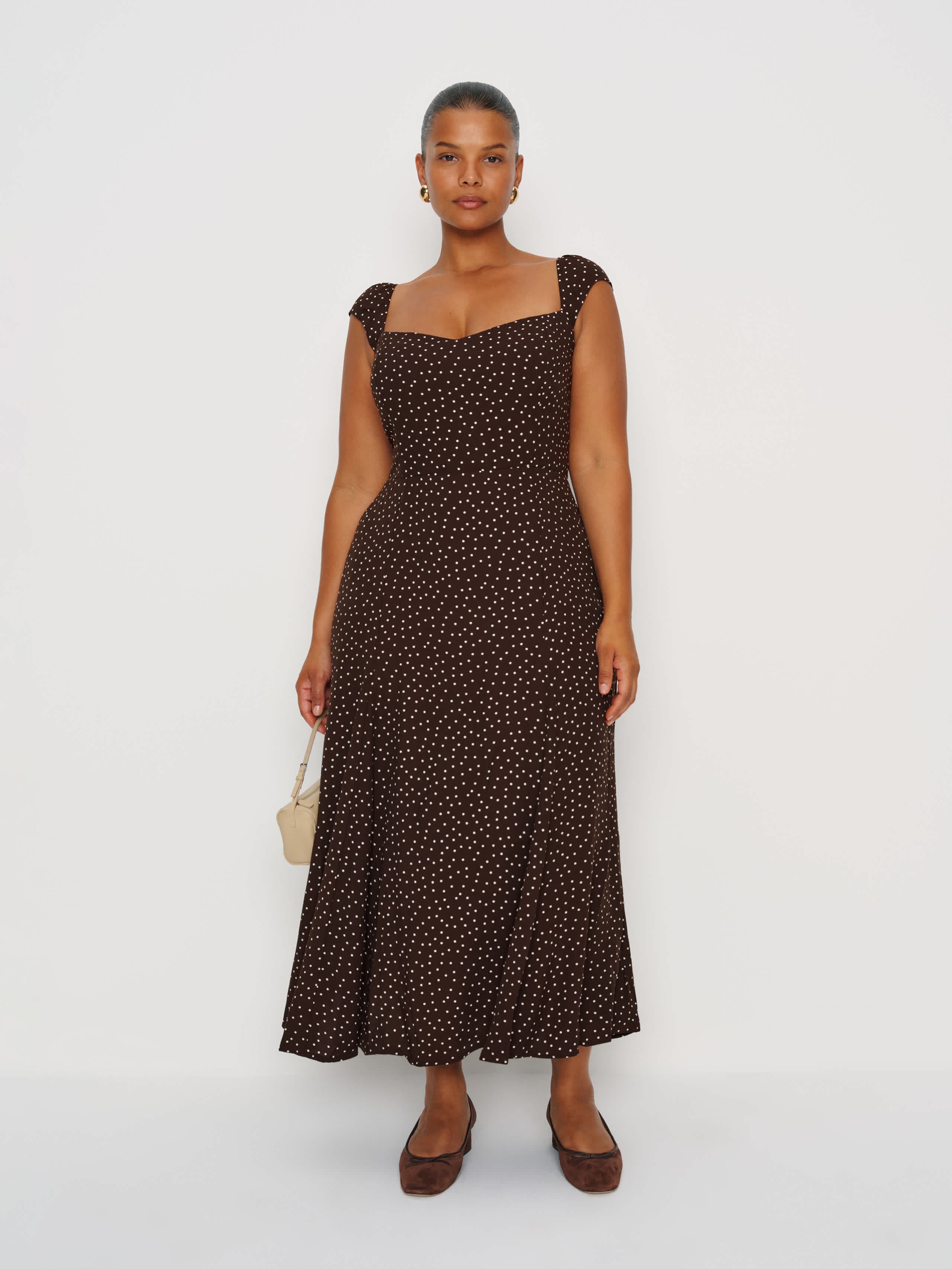 Reformation Bryson Dress Es Brown 14