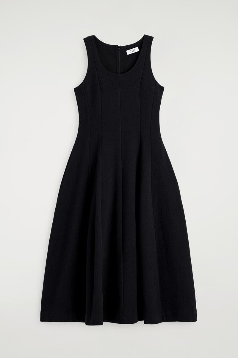 Sculpted Cotton Midi Dress