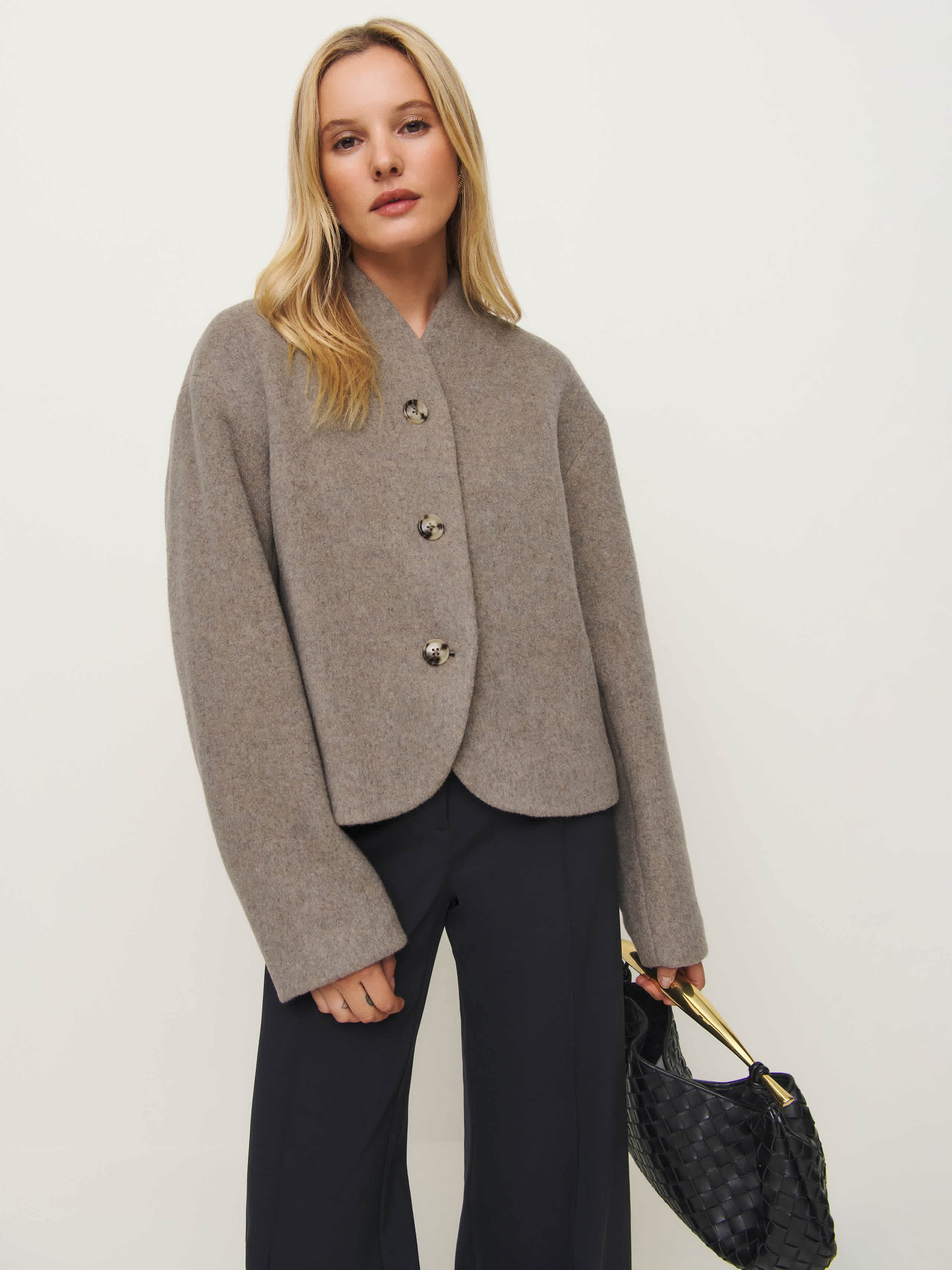 Reformation Owen Jacket Grey Large