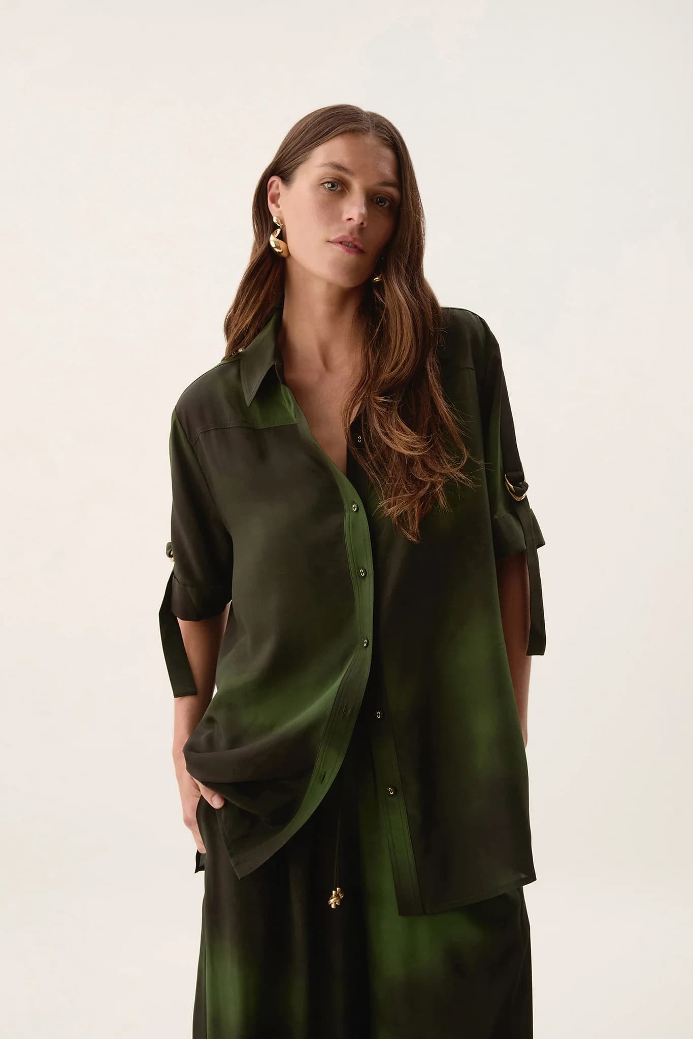 Aje Women's Glaze Silk Shirt